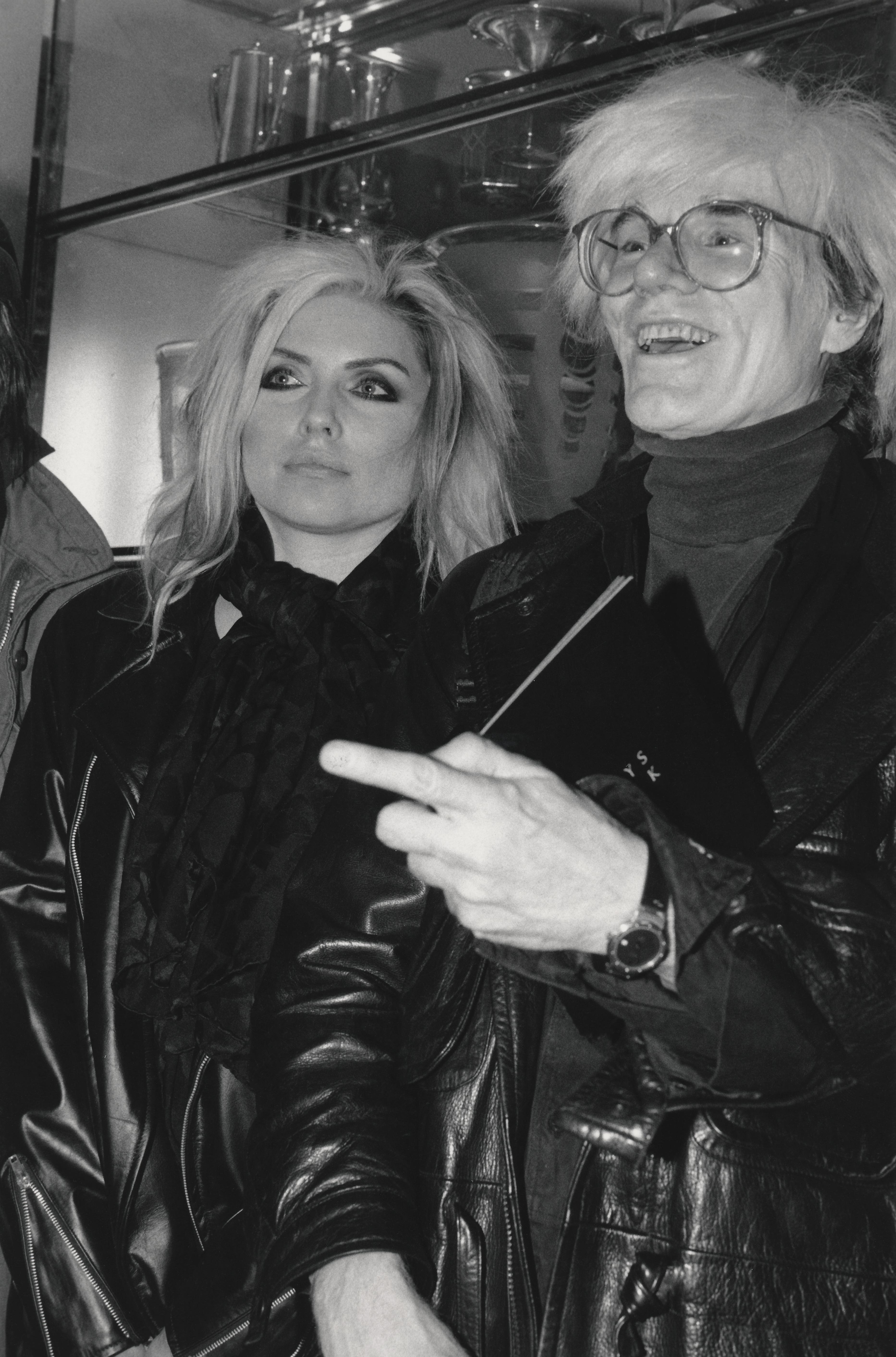 Nick Elgar Black and White Photograph - Andy Warhol and Debbie Harry of Blondie Candid Globe Photos Fine Art Print