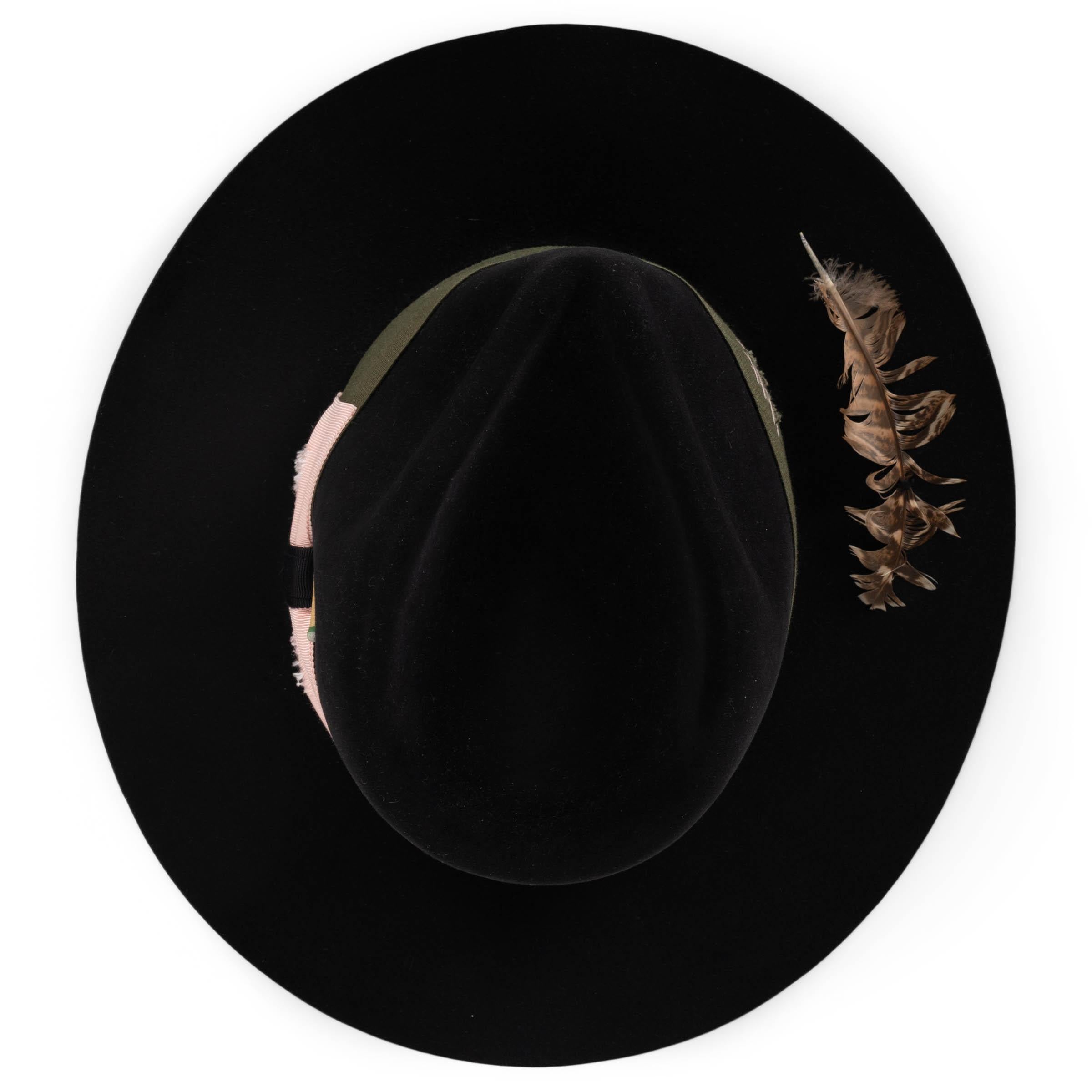 Cappello Fedora CHE NICK FOUGUET in feltro di castoro nero 55 in vendita 1