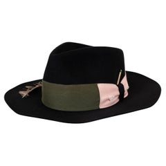NICK FOUGUET black beaver felt CHE Fedora Hat 55