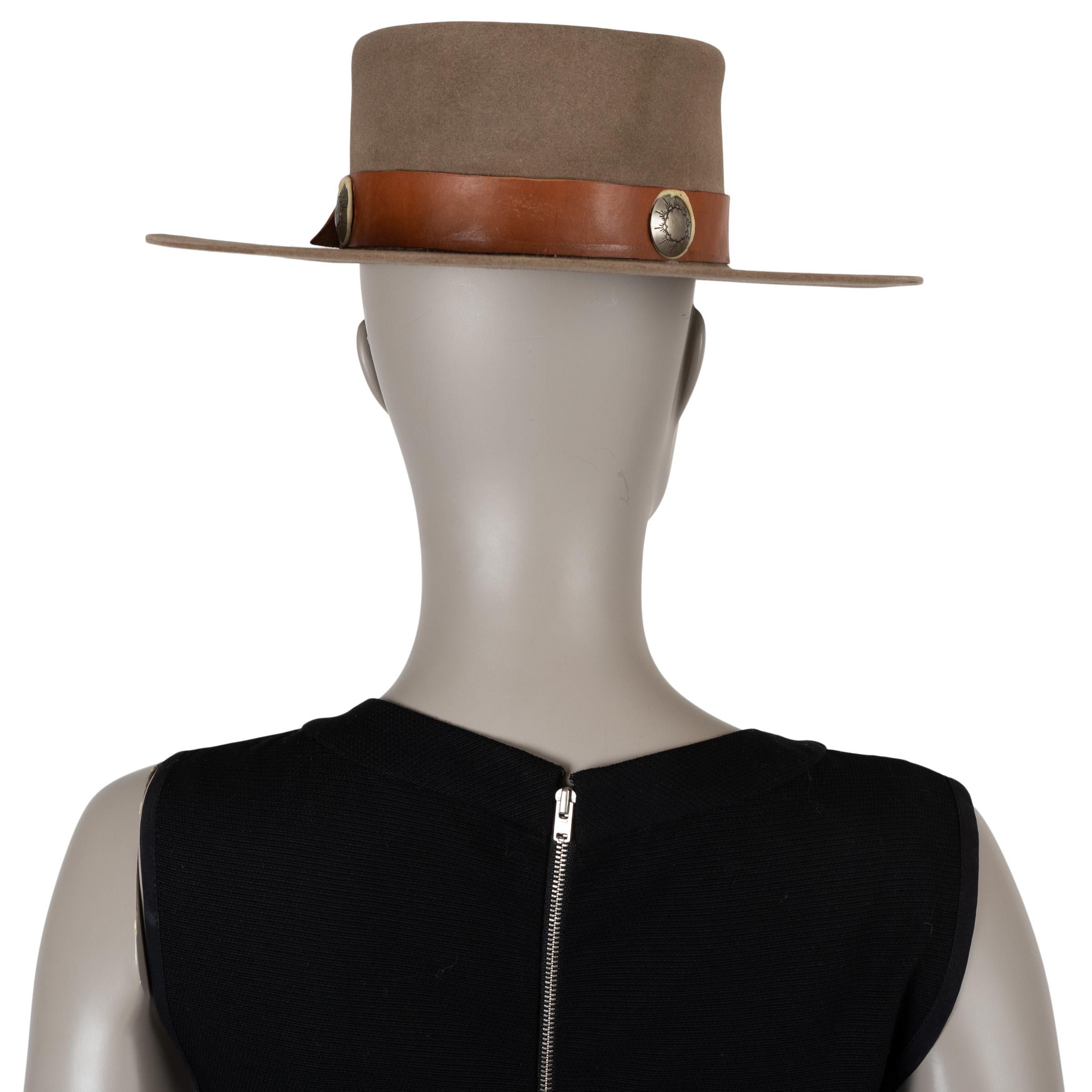 NICK FOUGUET Cappello Fedora 279 in feltro di castoro taupe 56 In condizioni ottime in vendita a Zürich, CH