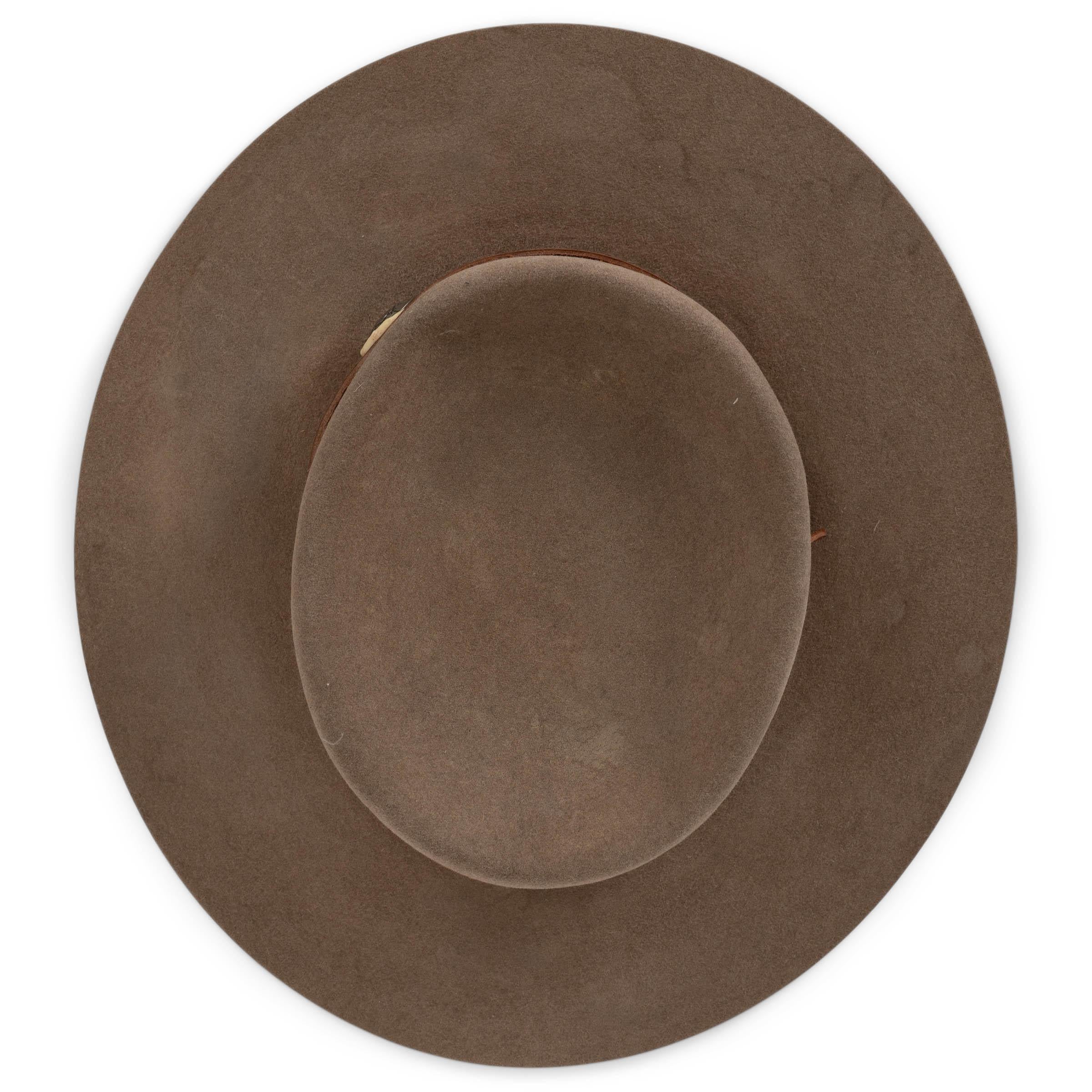 Donna NICK FOUGUET Cappello Fedora 279 in feltro di castoro taupe 56 in vendita