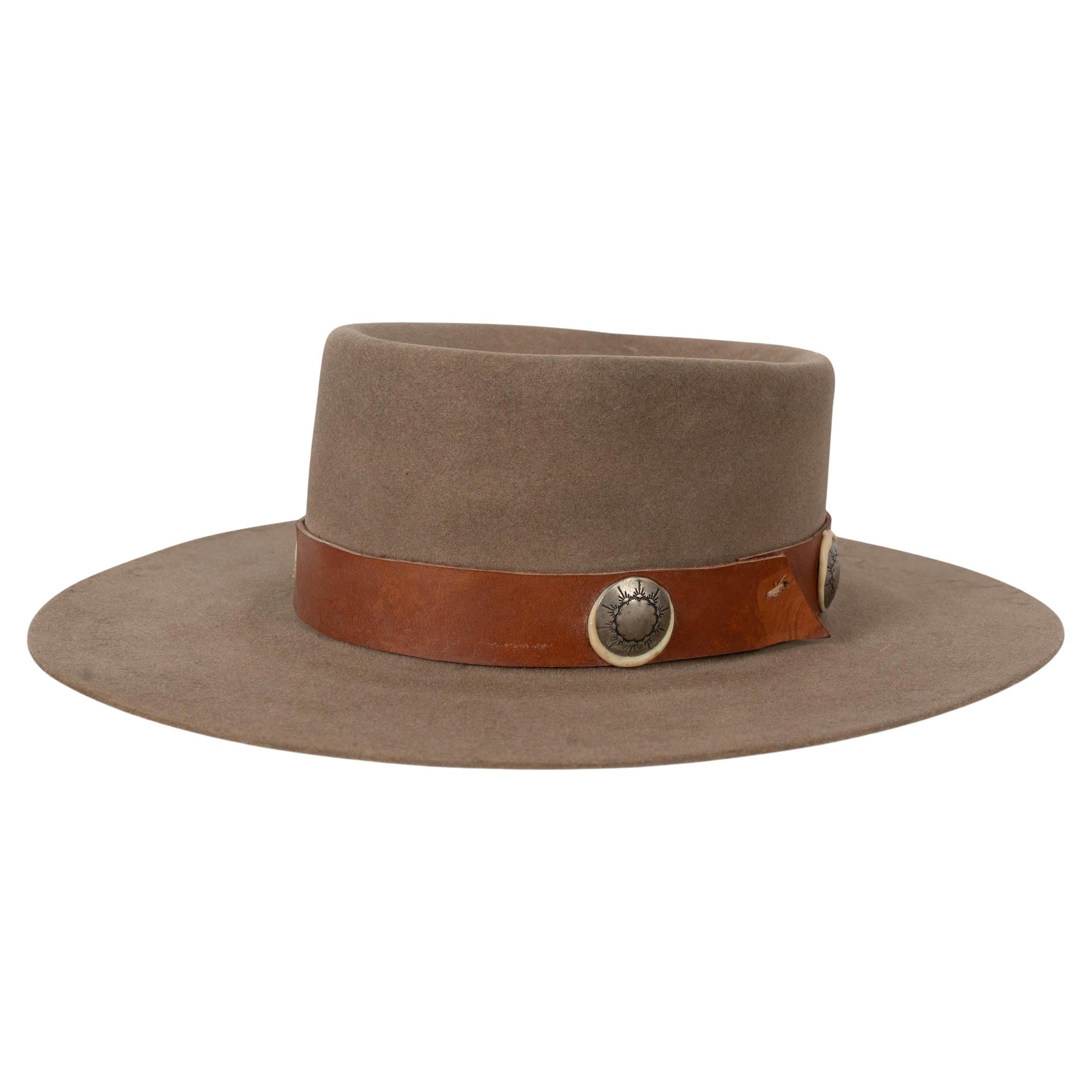 NICK FOUGUET Cappello Fedora 279 in feltro di castoro taupe 56