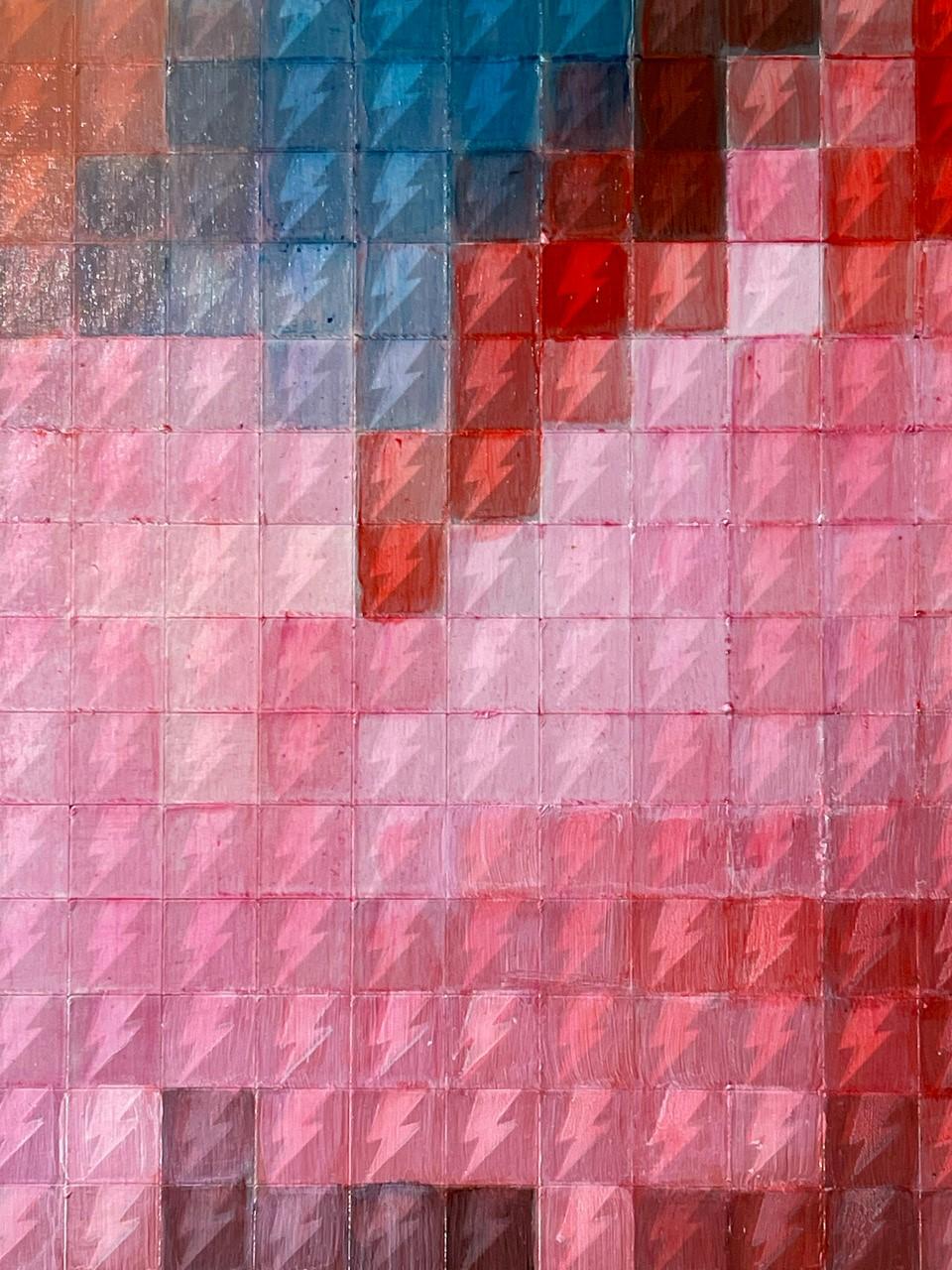 Alladin Sane Eye Study, Alladin (Orange), Abstract Painting, von Nick Holdsworth