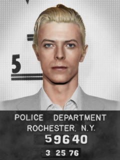 Foto segnaletica di David Bowie