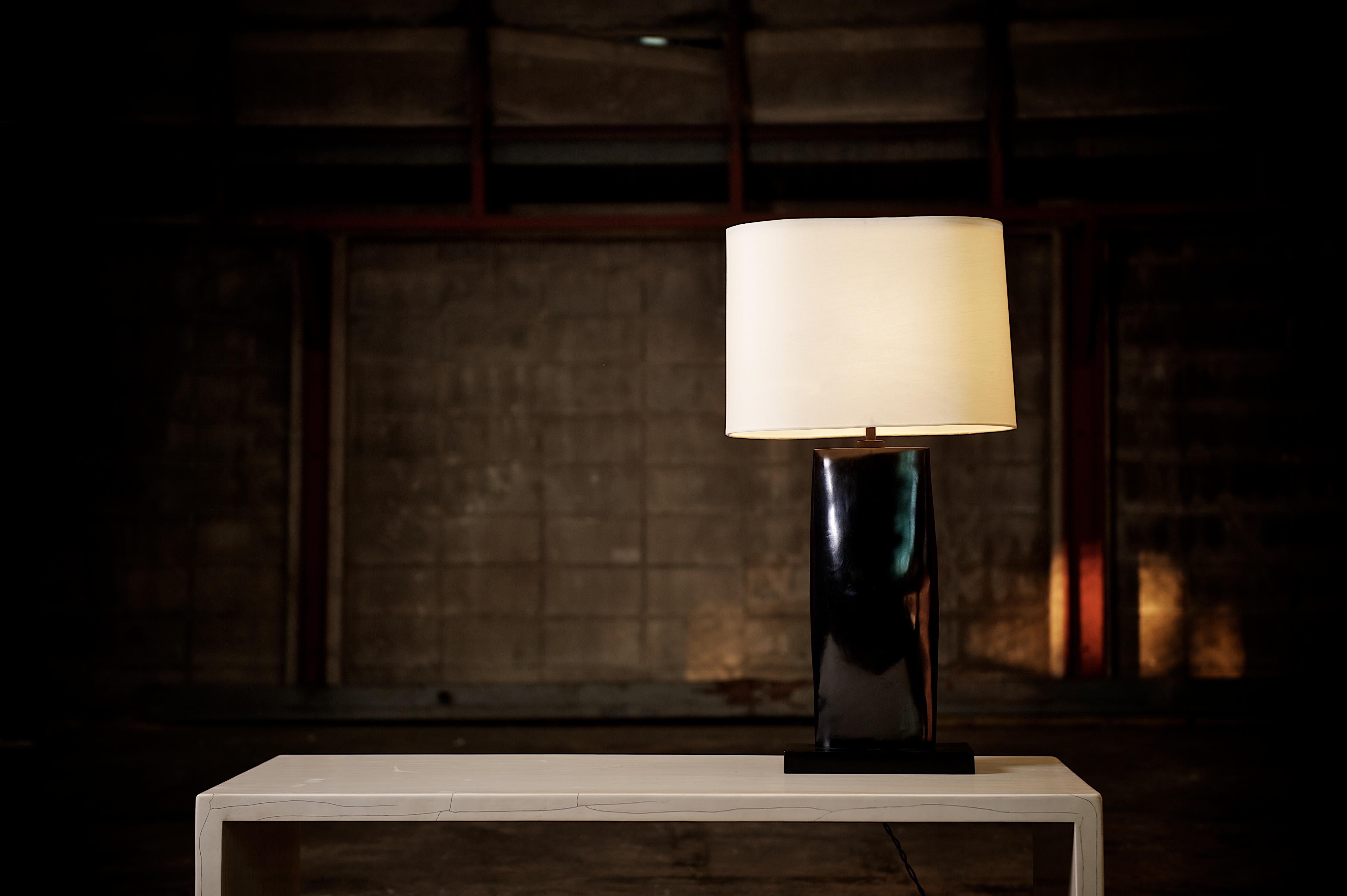 Nickel-Lampe aus Bronzeguss von Elan Atelier (Moderne) im Angebot