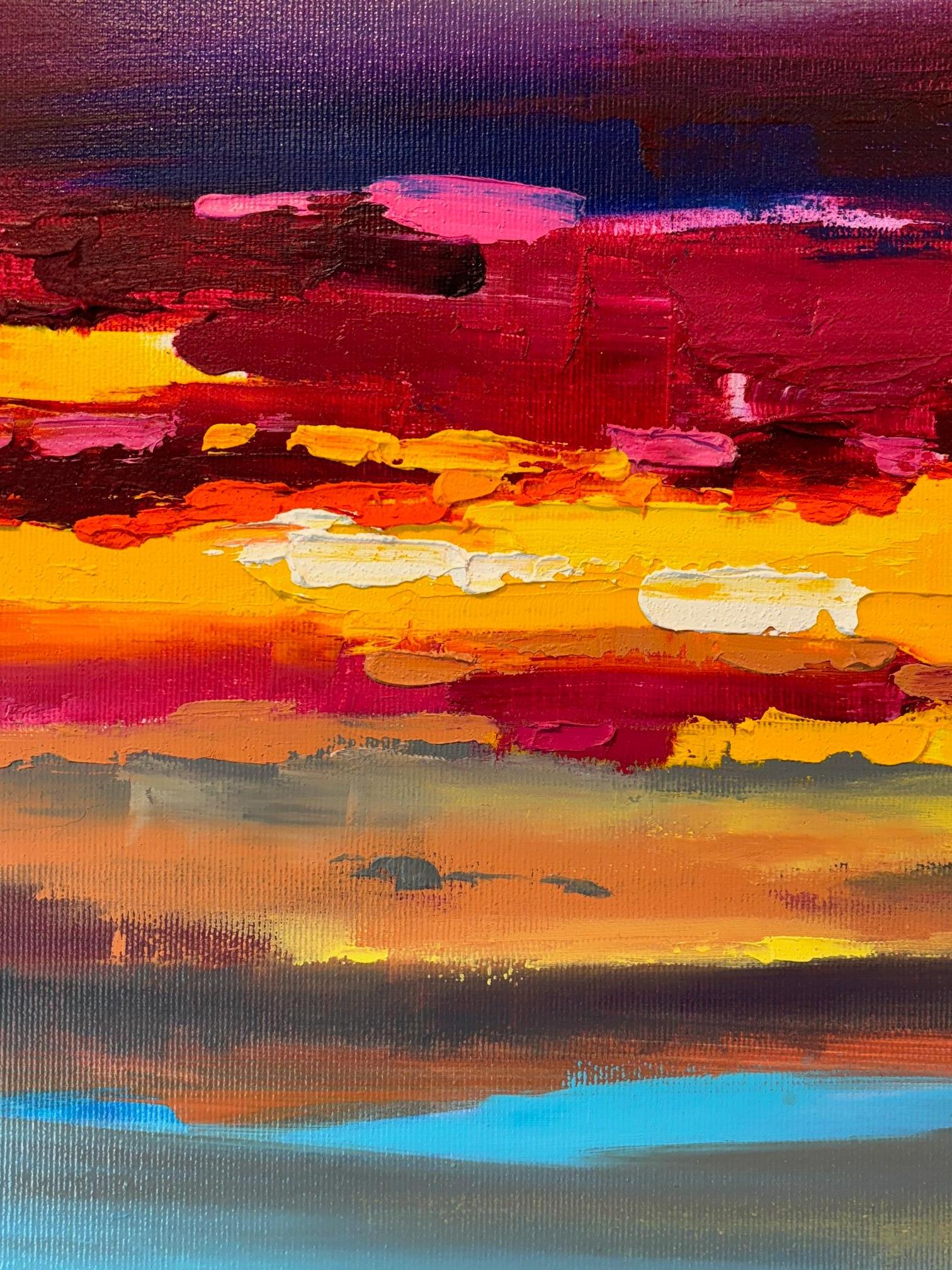 Riflessi celesti - pittura ad olio originale di paesaggio astratto - Arte contemporanea - Painting di Nick Quirke