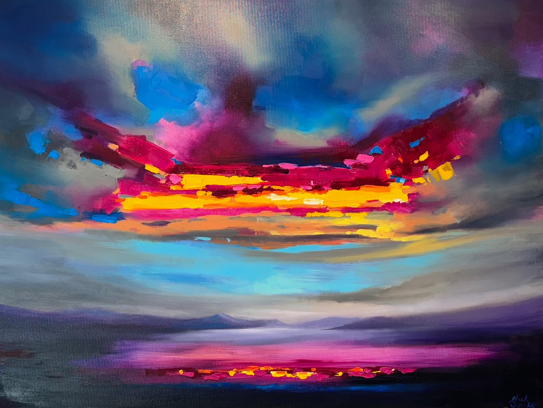 Celestial Reflections-originale abstrakte Landschaft Ölgemälde-zeitgenössische Kunst