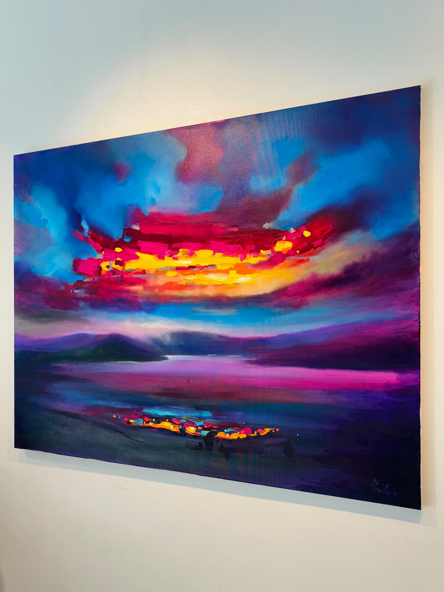 Embers of the Horizon - pittura ad olio astratta originale - arte contemporanea - Painting di Nick Quirke