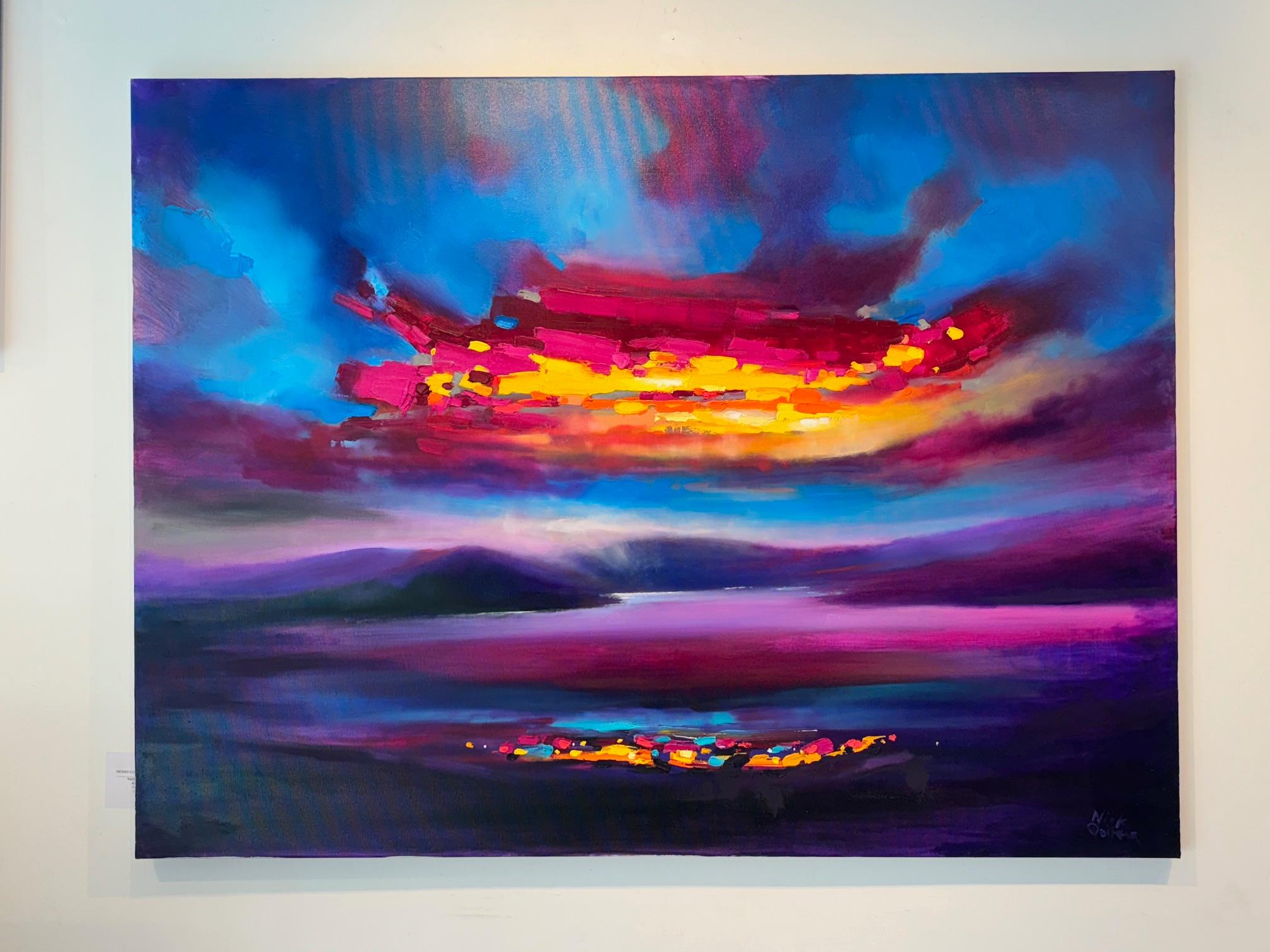 Embers of the Horizon - pittura ad olio astratta originale - arte contemporanea - Painting Impressionismo astratto di Nick Quirke