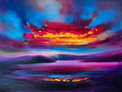 Braises de l'horizon-peinture à l'huile abstraite originale-art contemporain