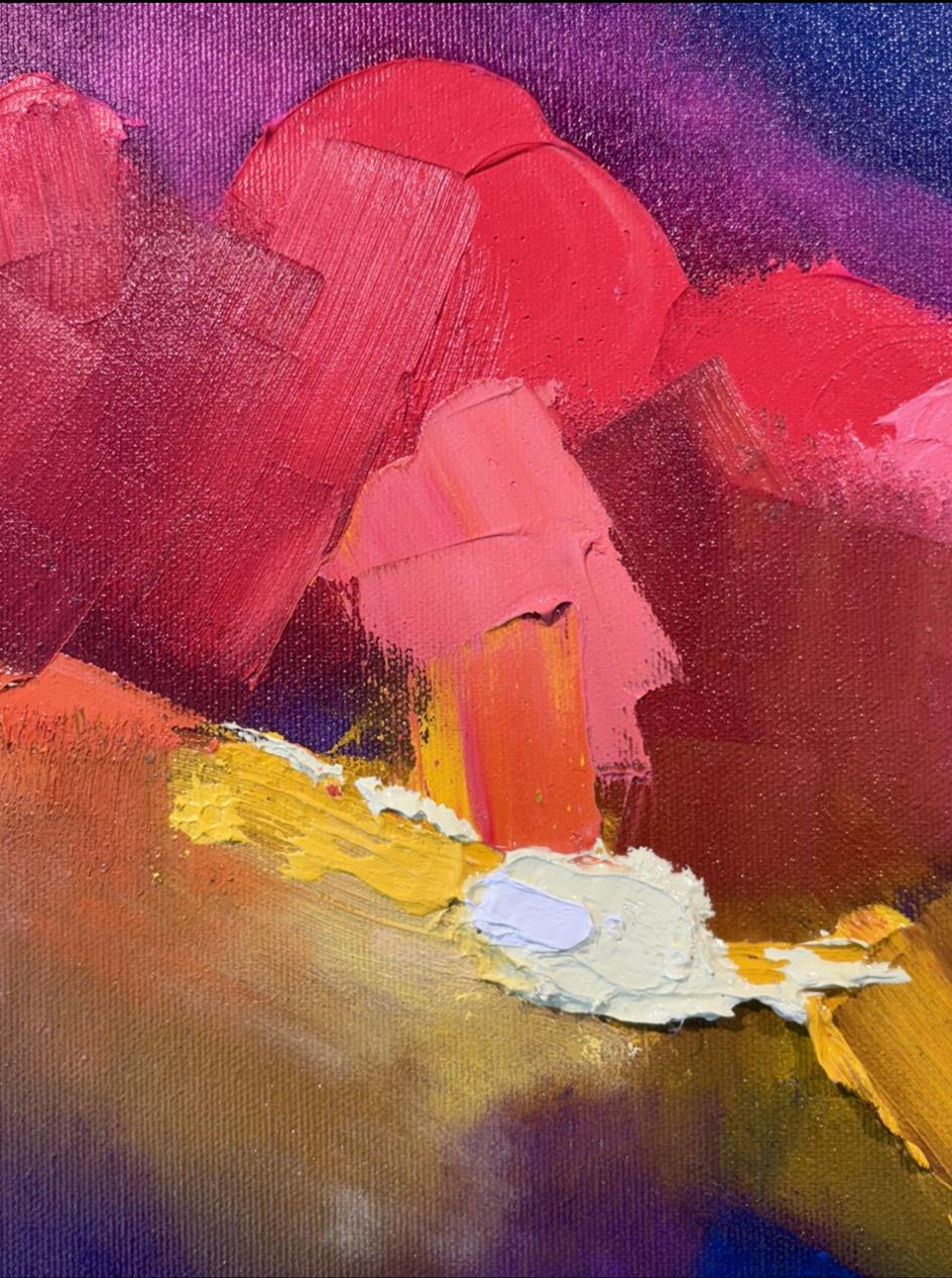 Every Time You Cross my Mind - arte contemporanea originale - arte astratta del paesaggio - Landscape Painting Grigio di Nick Quirke