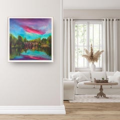 Hampstead Viaduct-original abstract seascape oil painting-contemporary Art