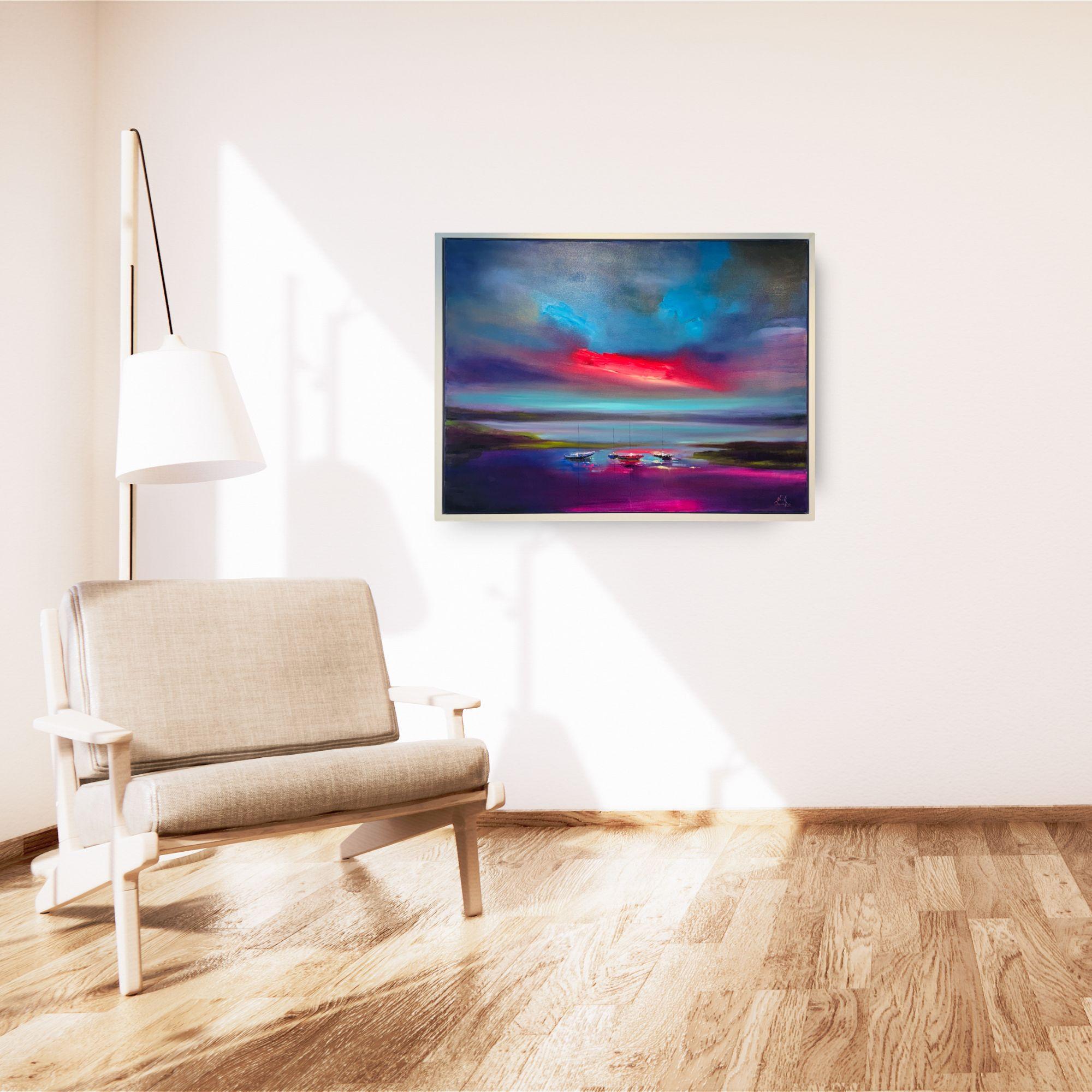 This exceptional artwork is currently on display and available for sale at Signet Contemporary Art Gallery and online.

A mesmerizing contemporary abstracted landscape, High Tides captures the ethereal beauty of a serene harbor, where the interplay