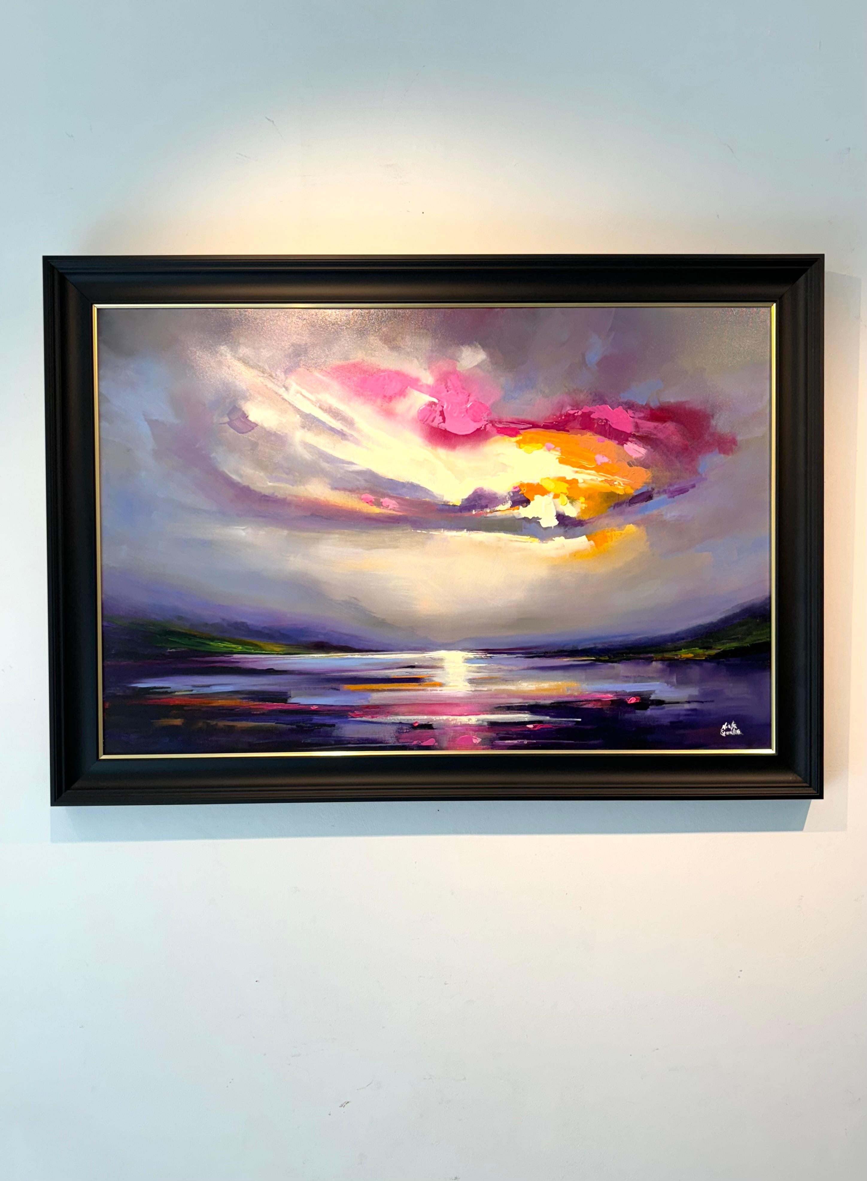 Our Silence is Loud-Pittura astratta originale di paesaggio al tramonto-arte contemporanea - Painting di Nick Quirke