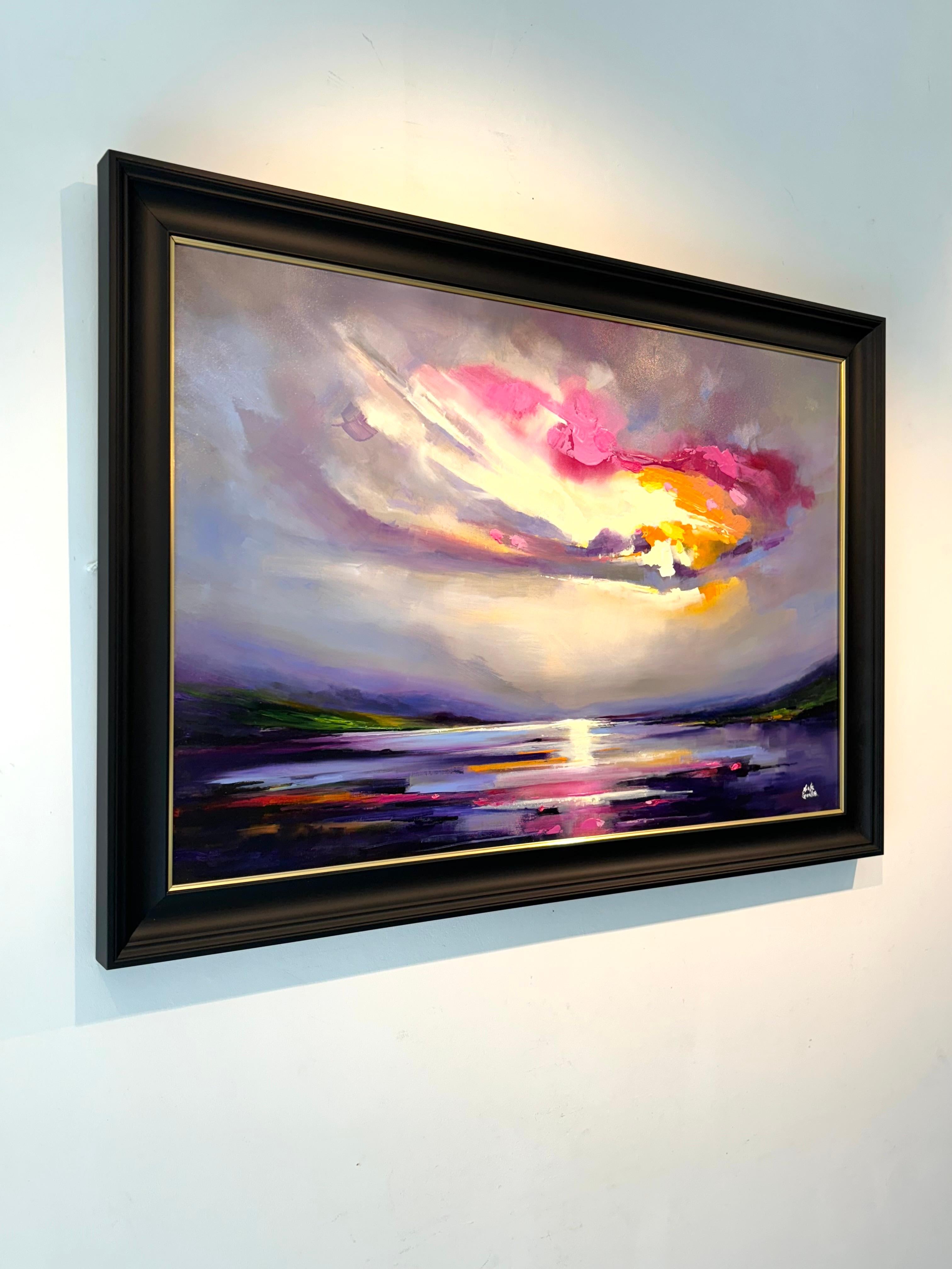 Our Silence is Loud-Pittura astratta originale di paesaggio al tramonto-arte contemporanea - Painting Impressionismo astratto di Nick Quirke