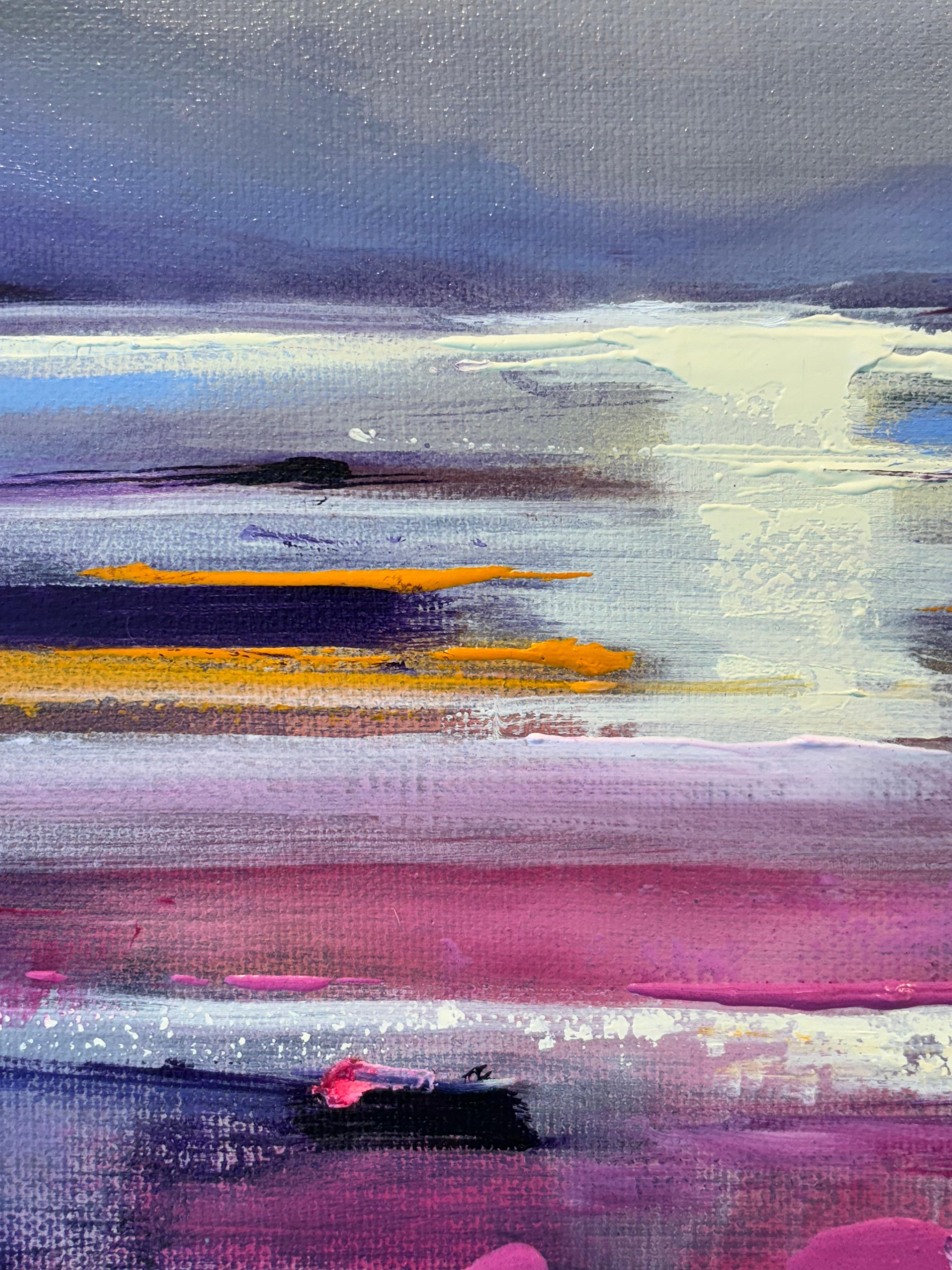 Our Silence is Loud-Original abstract sunset landscape painting-contemporary art - Gray Landscape Painting by Nick Quirke