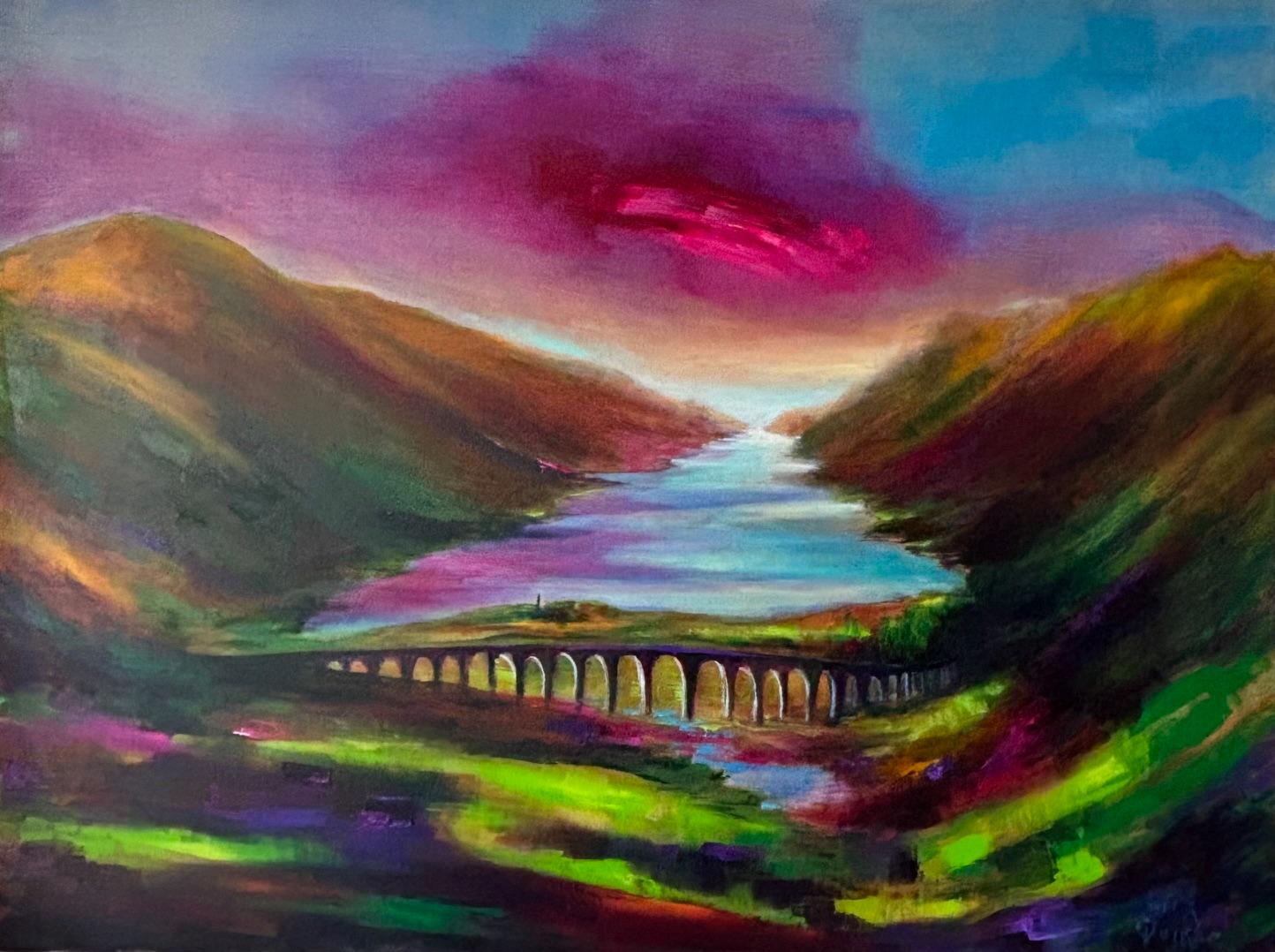 The Spirit of Glenfinn - Abstraktes Ölgemälde mit Meerblick - Zeitgenössische Kunst