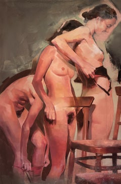 "Motions" (2016) by Nick Runge, Original Oil Painting, Nude