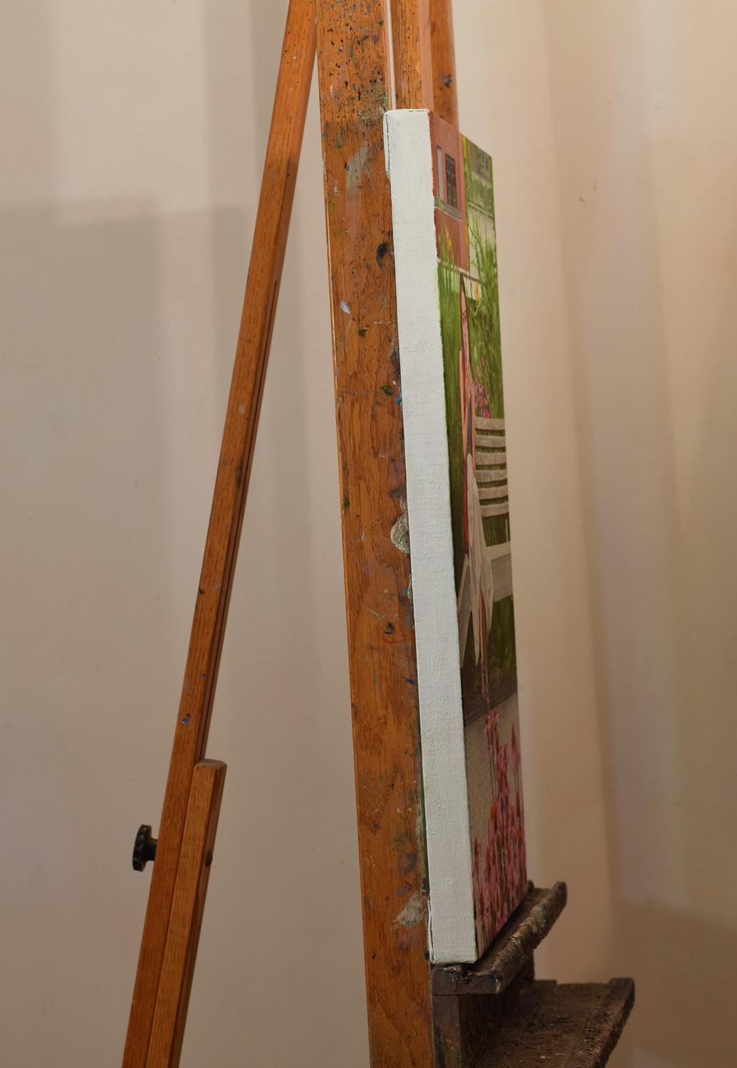 Inmitten der Wildblumen, Ölgemälde – Painting von Nick Savides