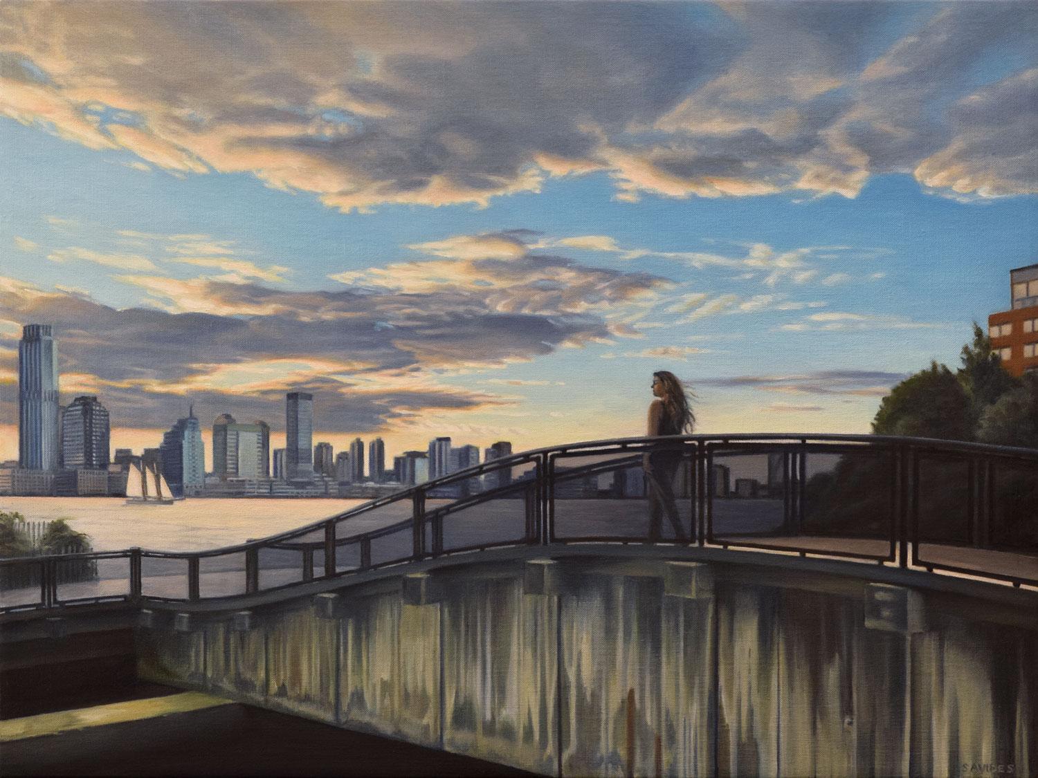 Bridge to Sunset, Oil Painting