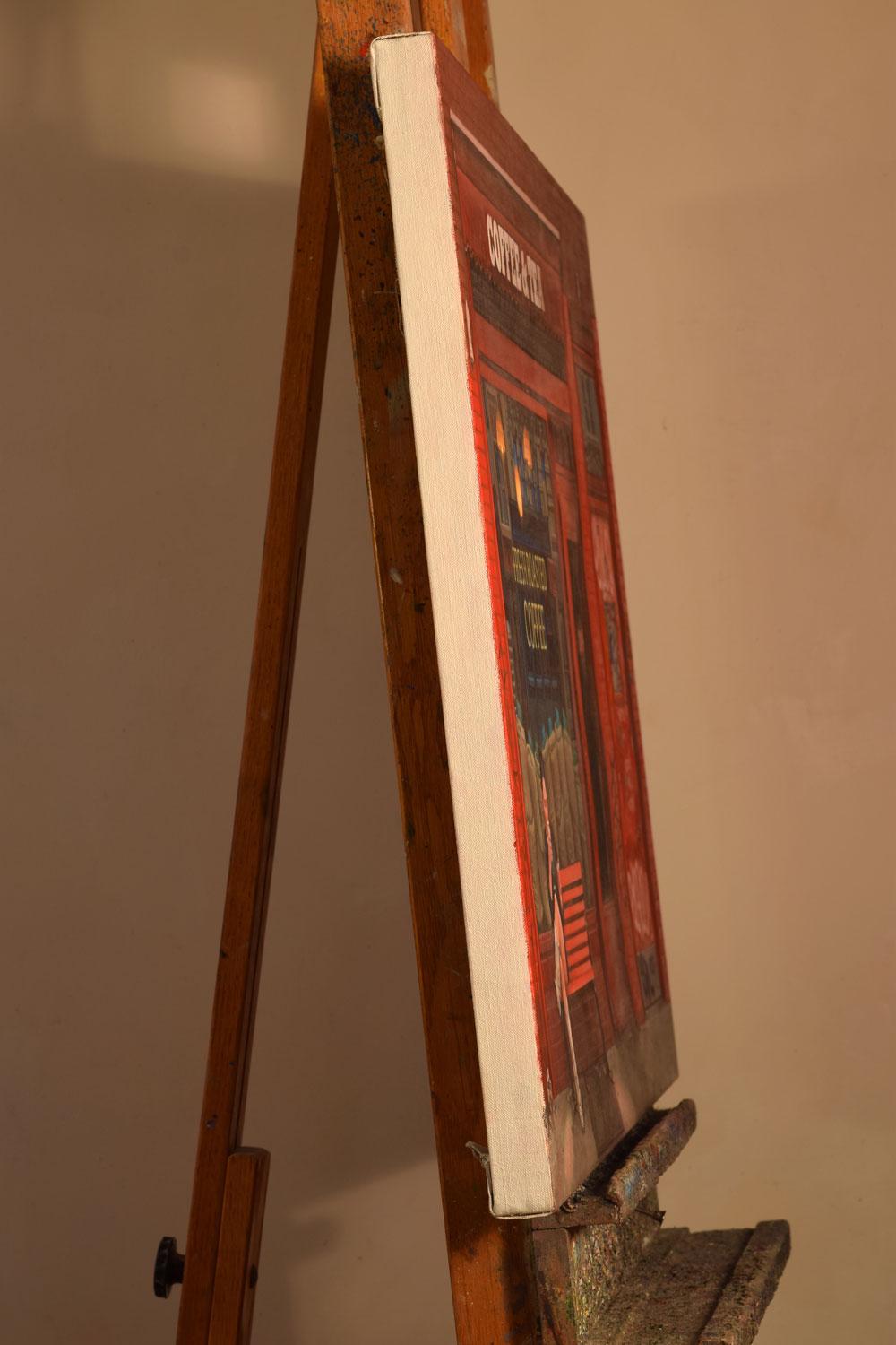 Coffee & Tea, Oil Painting - Brown Interior Painting by Nick Savides