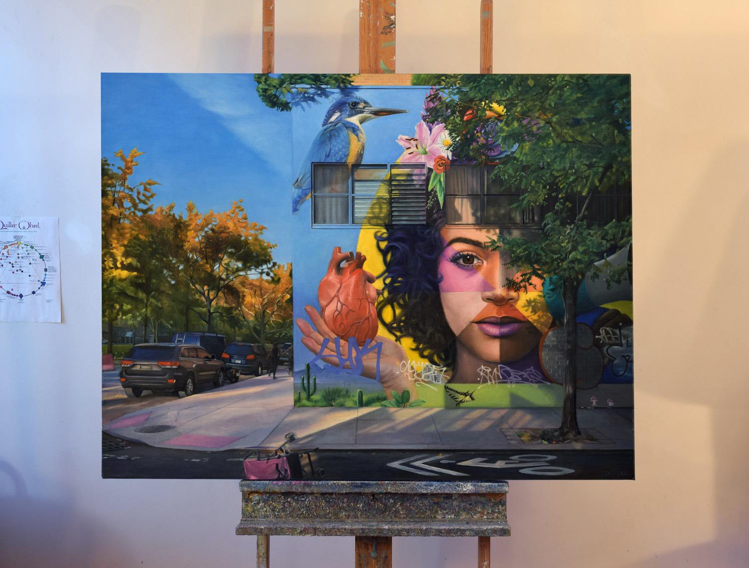 Resilienza creativa a Rivington, pittura a olio - Painting Realismo americano di Nick Savides