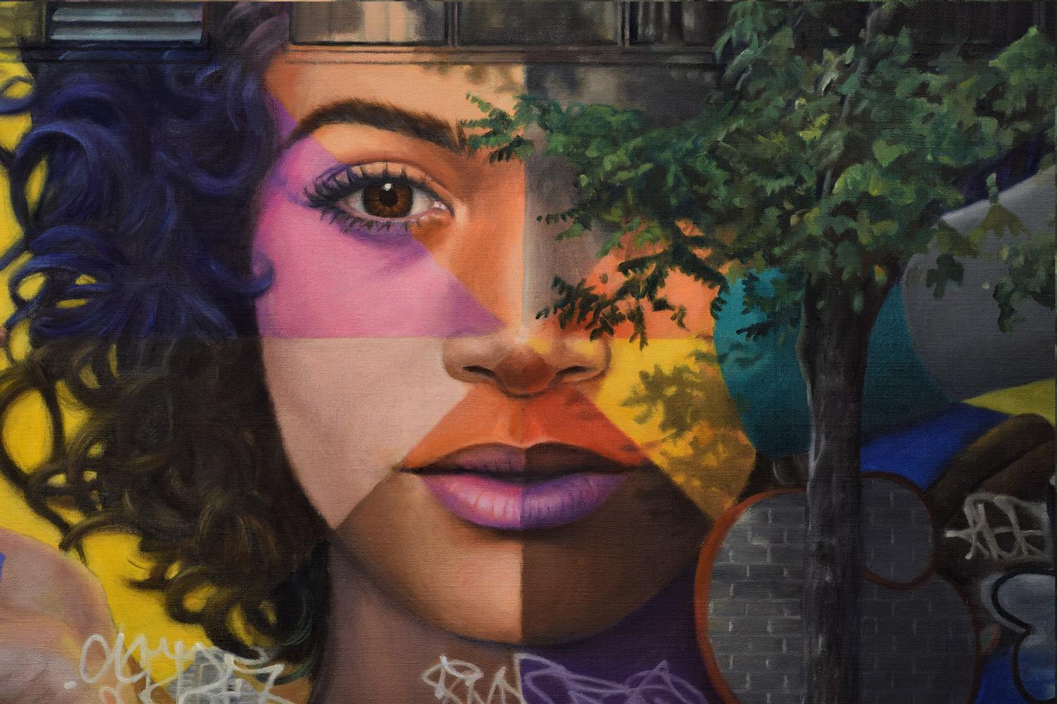 Resilienza creativa a Rivington, pittura a olio - Interior Painting Nero di Nick Savides
