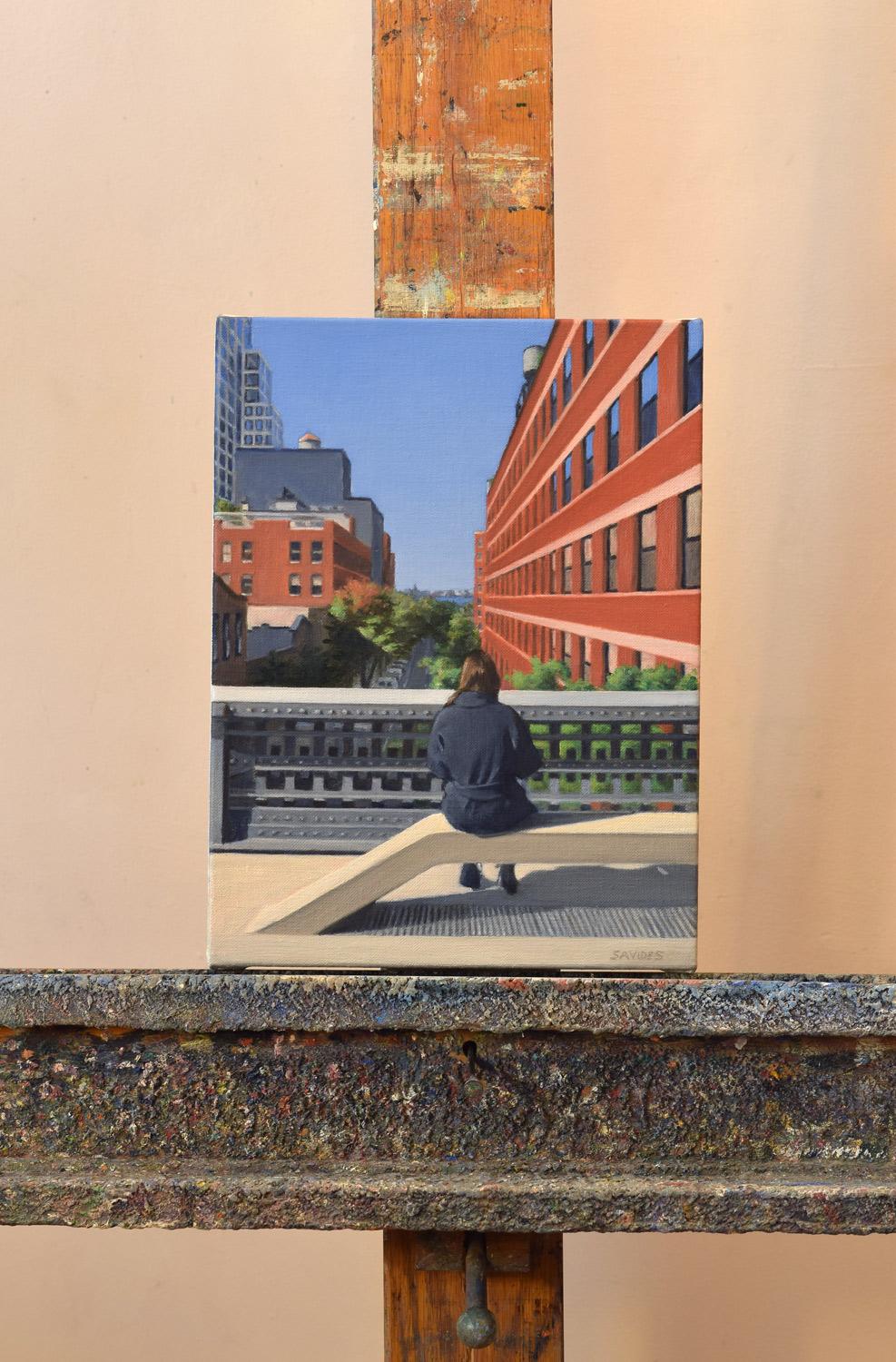 High Line Looking West, Ölgemälde (Amerikanischer Realismus), Painting, von Nick Savides