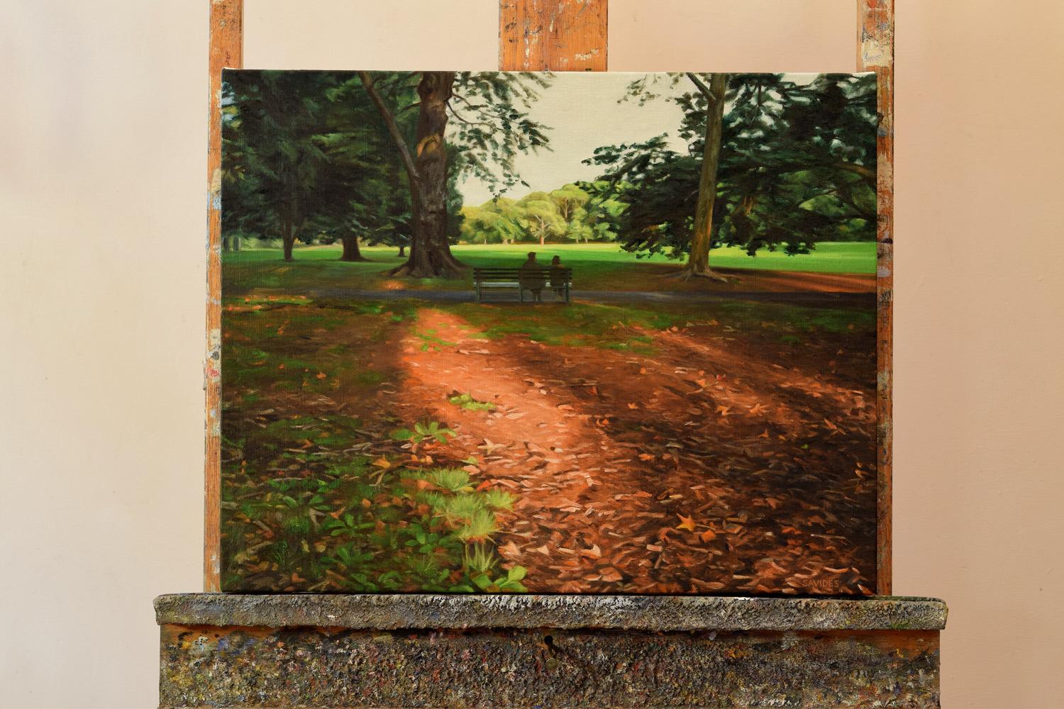 Light Through the Trees - Prospect Park, Oil Painting - Realist Art by Nick Savides