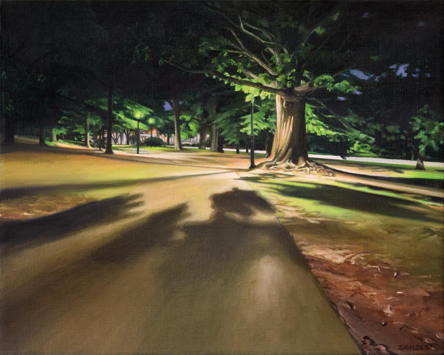 Nick Savides Landscape Painting - Night Shadows, Oil Painting