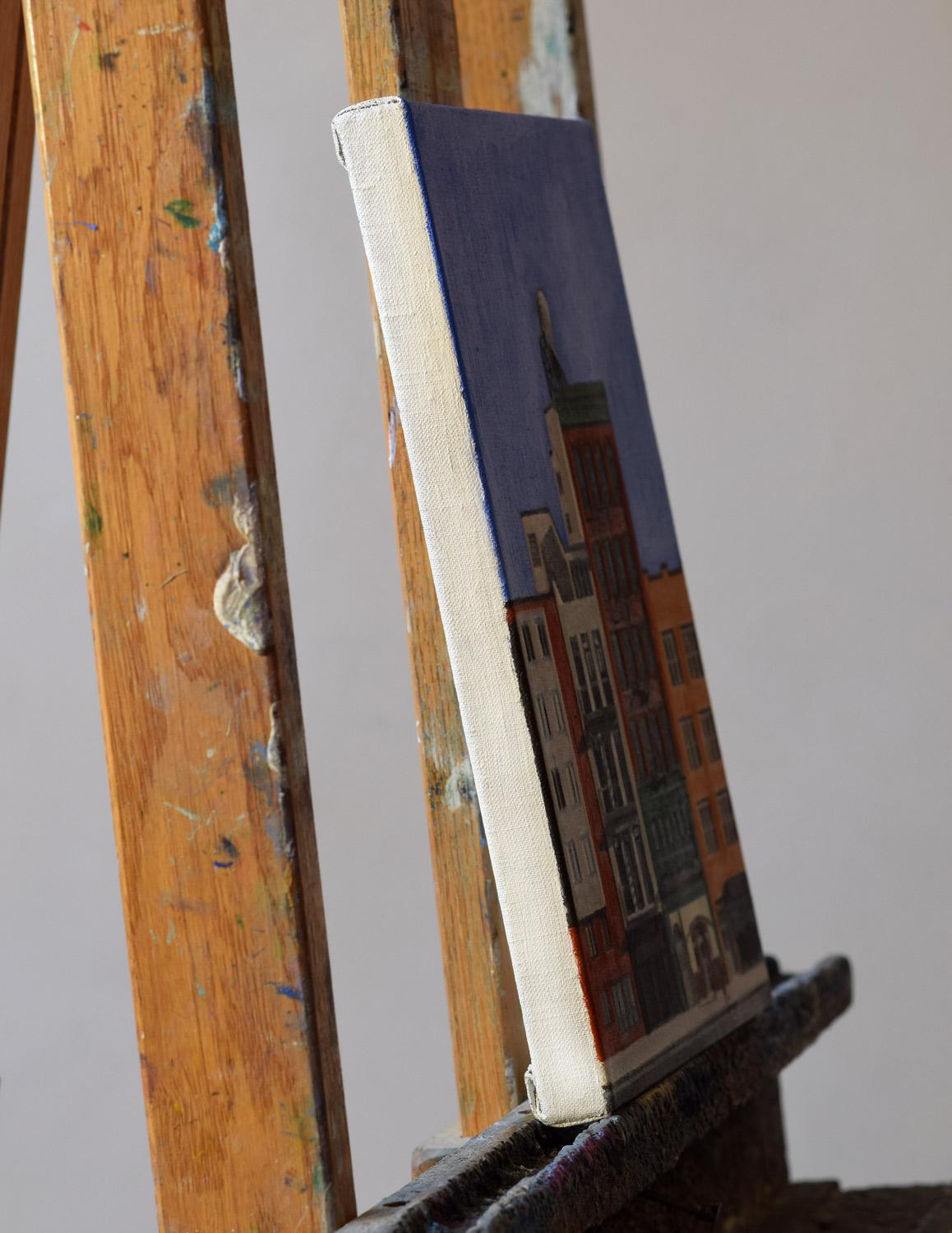 Sulla Bowery, Pittura a olio - Painting di Nick Savides