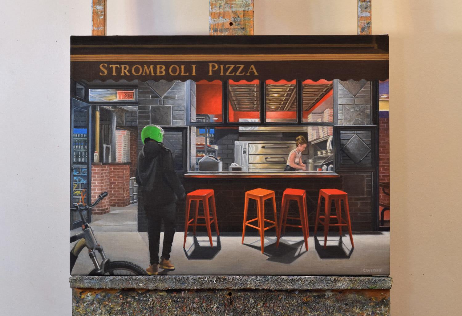 Pizza Stromboli, Pintura al óleo - Painting Realista de Nick Savides