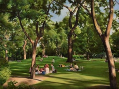 Sommerabend, Tompkins Square Park, Ölgemälde