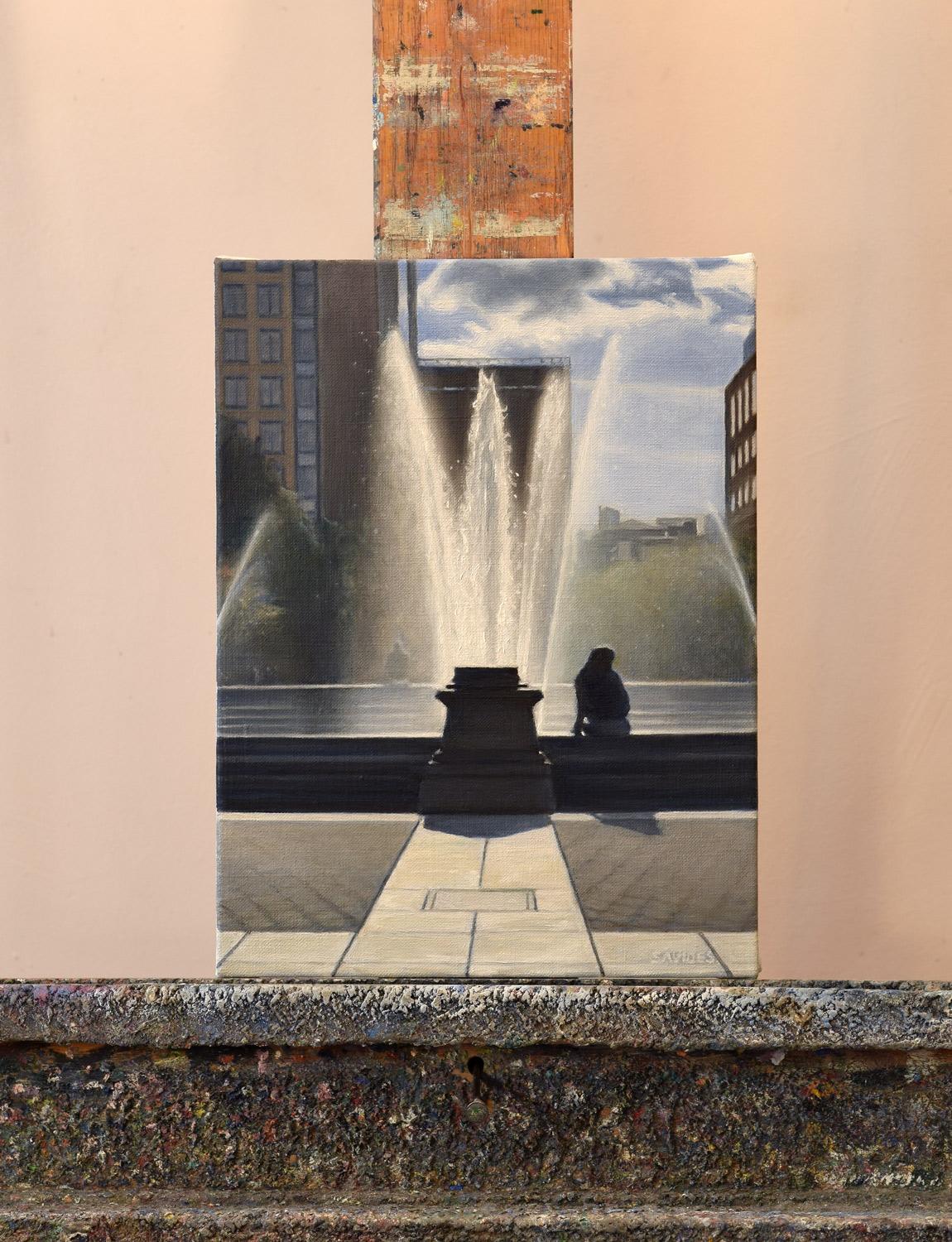 The Fountain am Washington Square, Ölgemälde (Amerikanischer Realismus), Painting, von Nick Savides