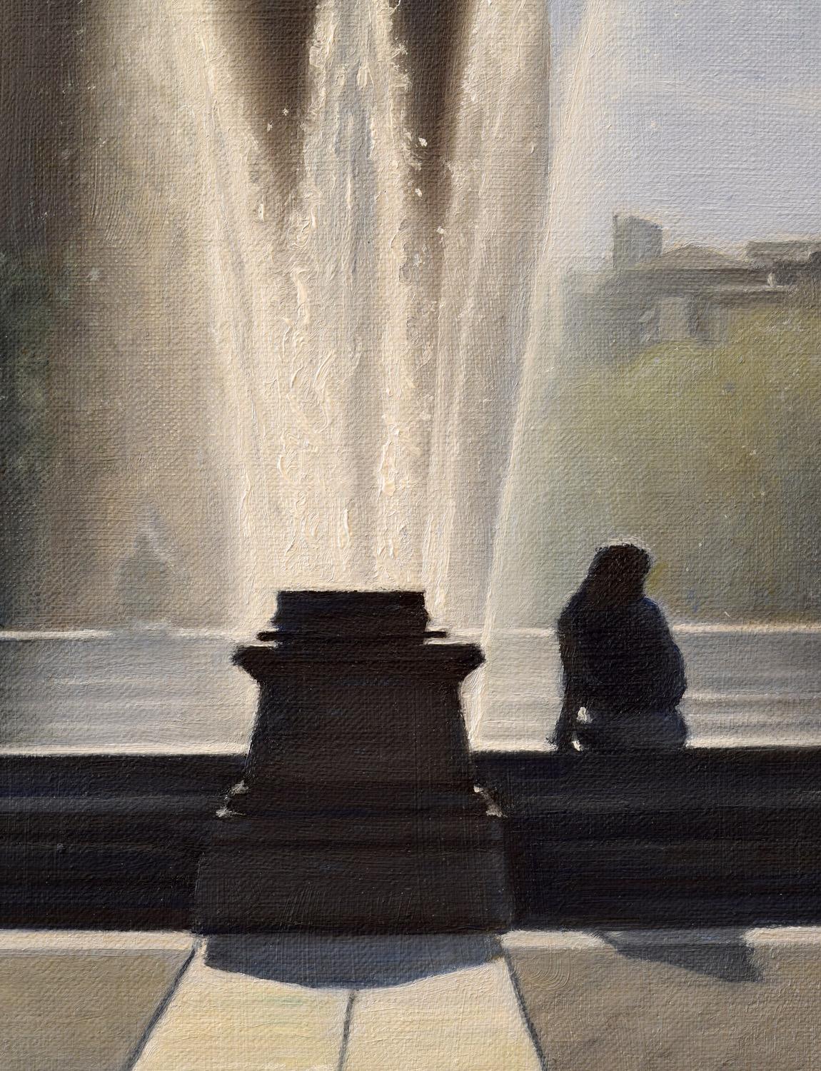 The Fountain am Washington Square, Ölgemälde (Grau), Interior Painting, von Nick Savides
