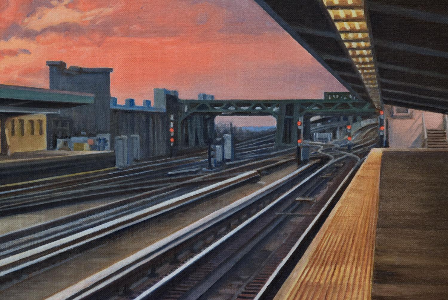 Train to Sunset, Oil Painting For Sale 1