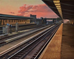 Train to Sunset, Oil Painting
