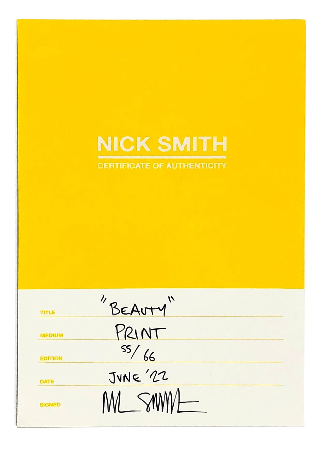 Belleza (Flores de Warhol), serigrafía firmada a mano - Print Arte callejero de Nick Smith