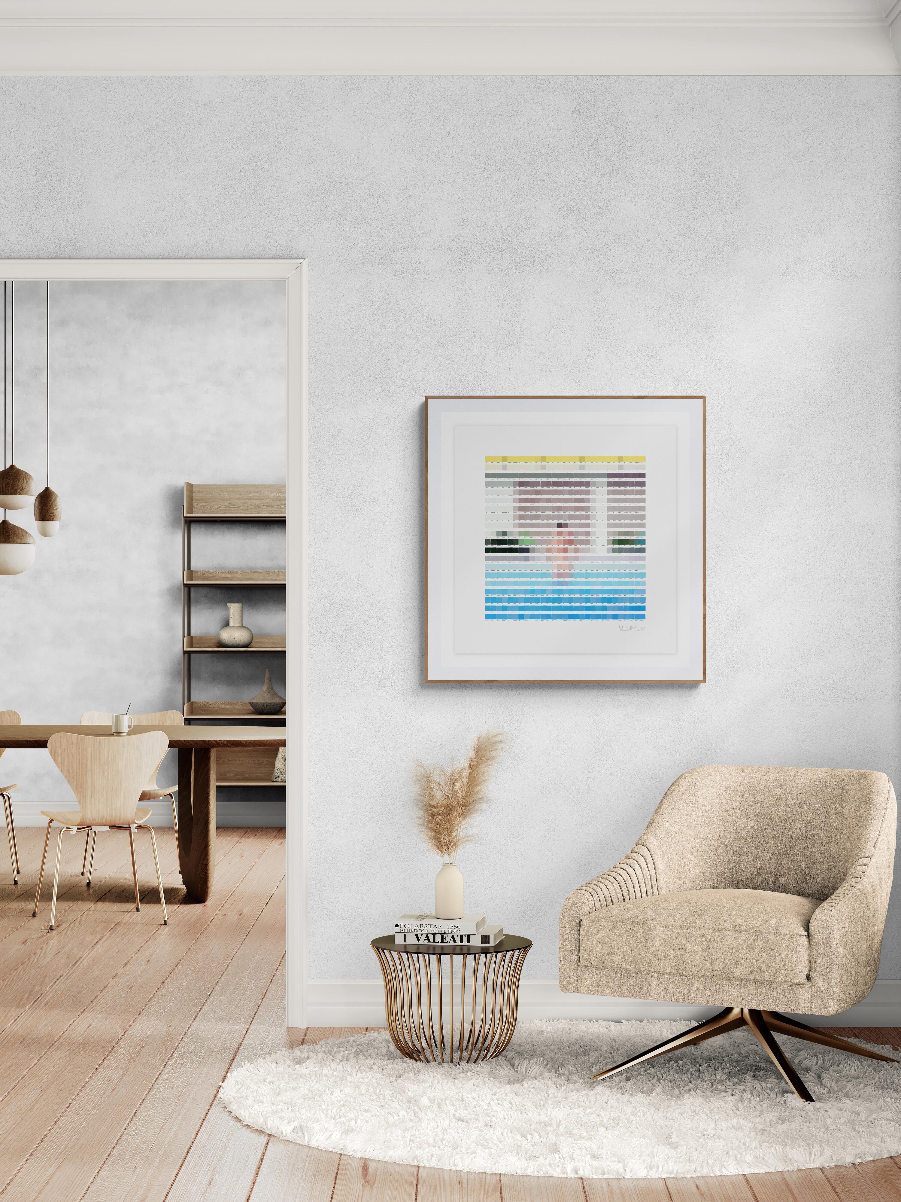 NICK SMITH - PETER SALIENDO DE LA PISCINA DE NICK. Diseño Pop Art Icónico Moderno - Figurative Print Gris de Nick Smith