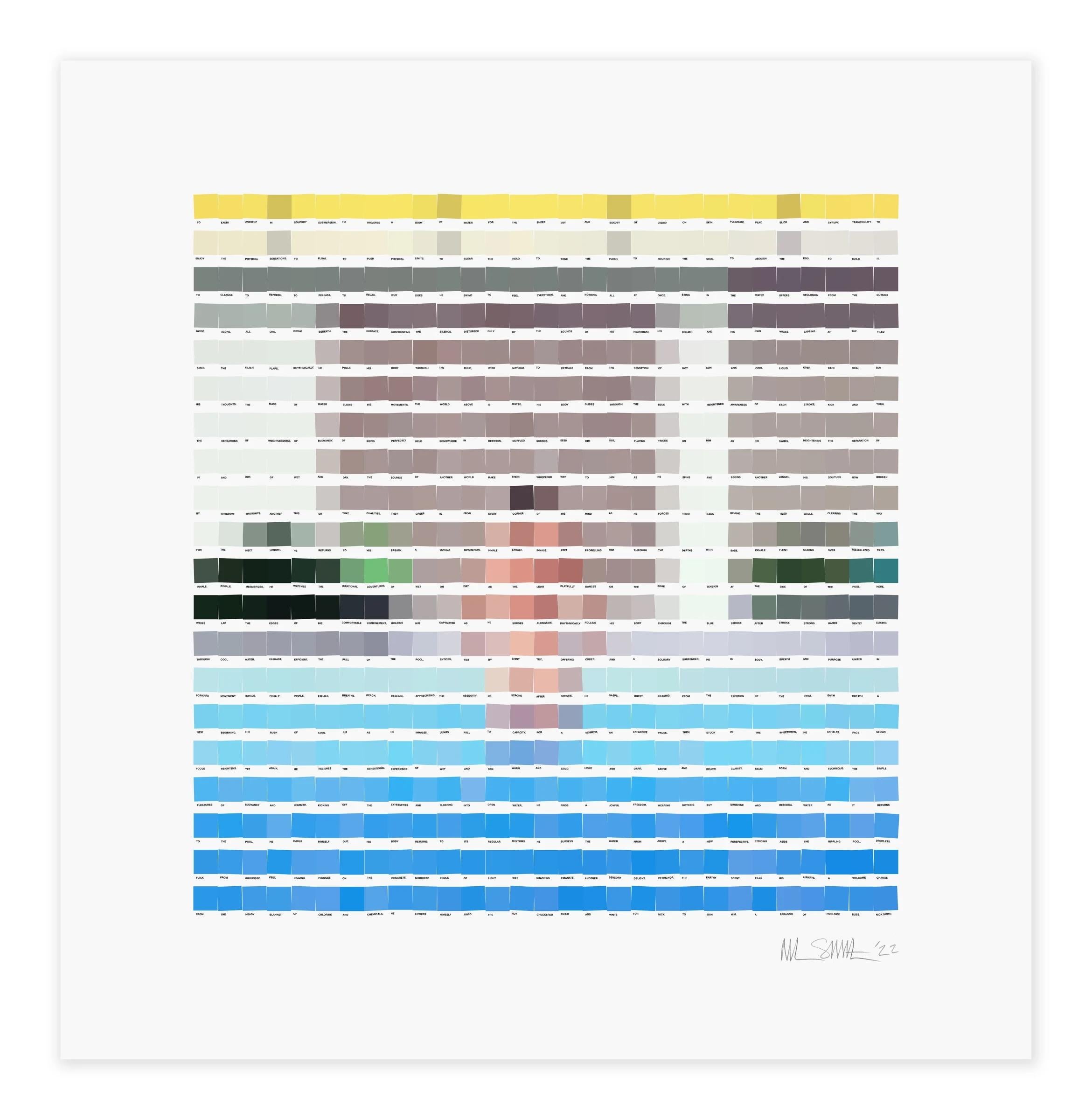 Figurative Print de Nick Smith - NICK SMITH - PETER SALIENDO DE LA PISCINA DE NICK. Diseño Pop Art Icónico Moderno