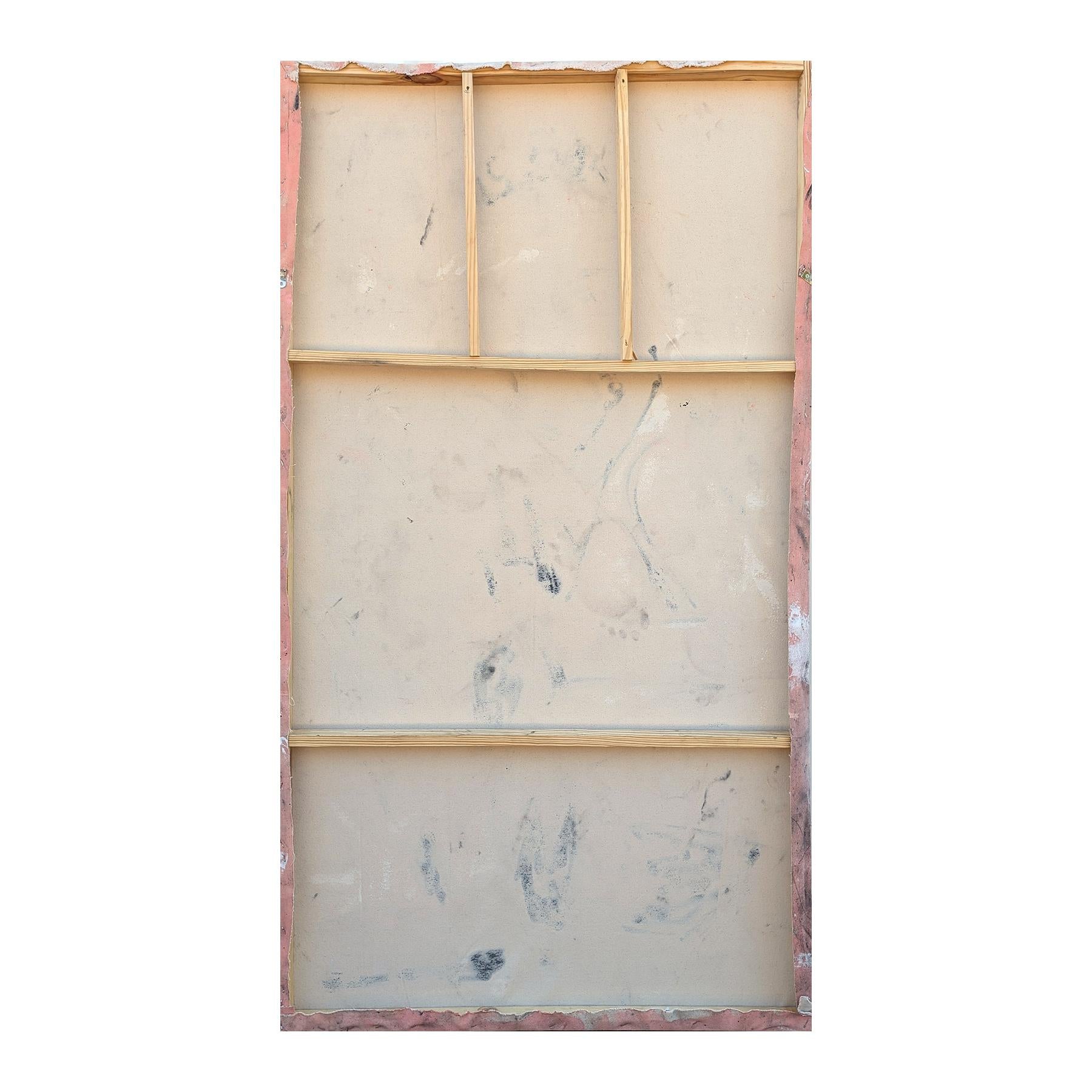 Zeitgenössische abstrakte schwarze Cowboy gegen rosa Western Figur Malerei im Angebot 6