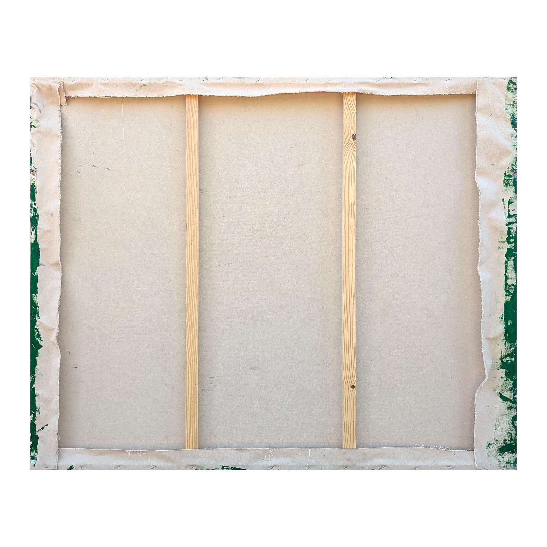 Zeitgenössische abstrakte Drei Cowboys gegen grüne Westernfigur Gemälde im Angebot 7