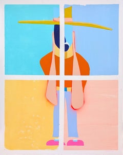 "I've Heard Enough" Contemporary Colorful Pastel Western Cowboy Painting