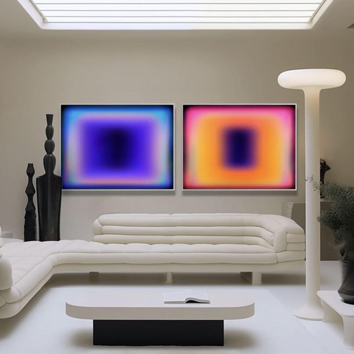 Known for his large scale, hyper-color Spectral Paintings and immersive projection installations, Thomm explores modern color systems, abstract image construction, and the merge of traditional art with technology, resulting in a hypnotic combination