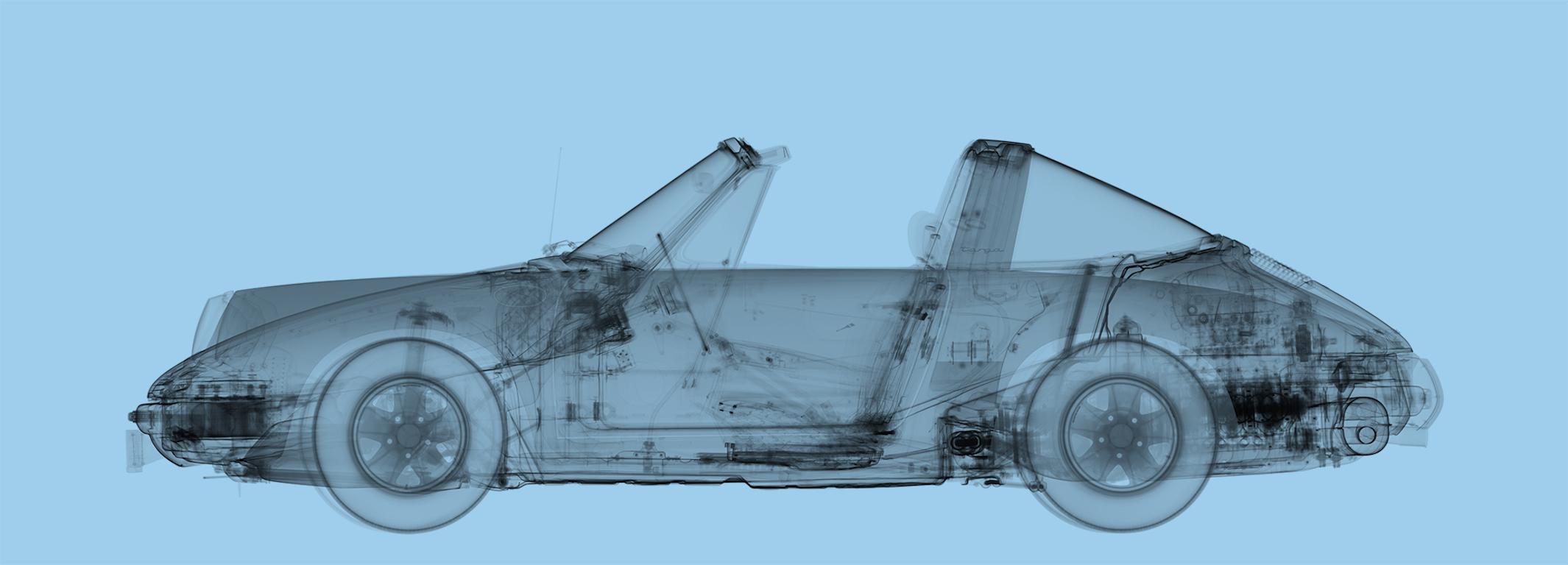 "911 Targa", photography by Nick Veasey (24x65'), 2019