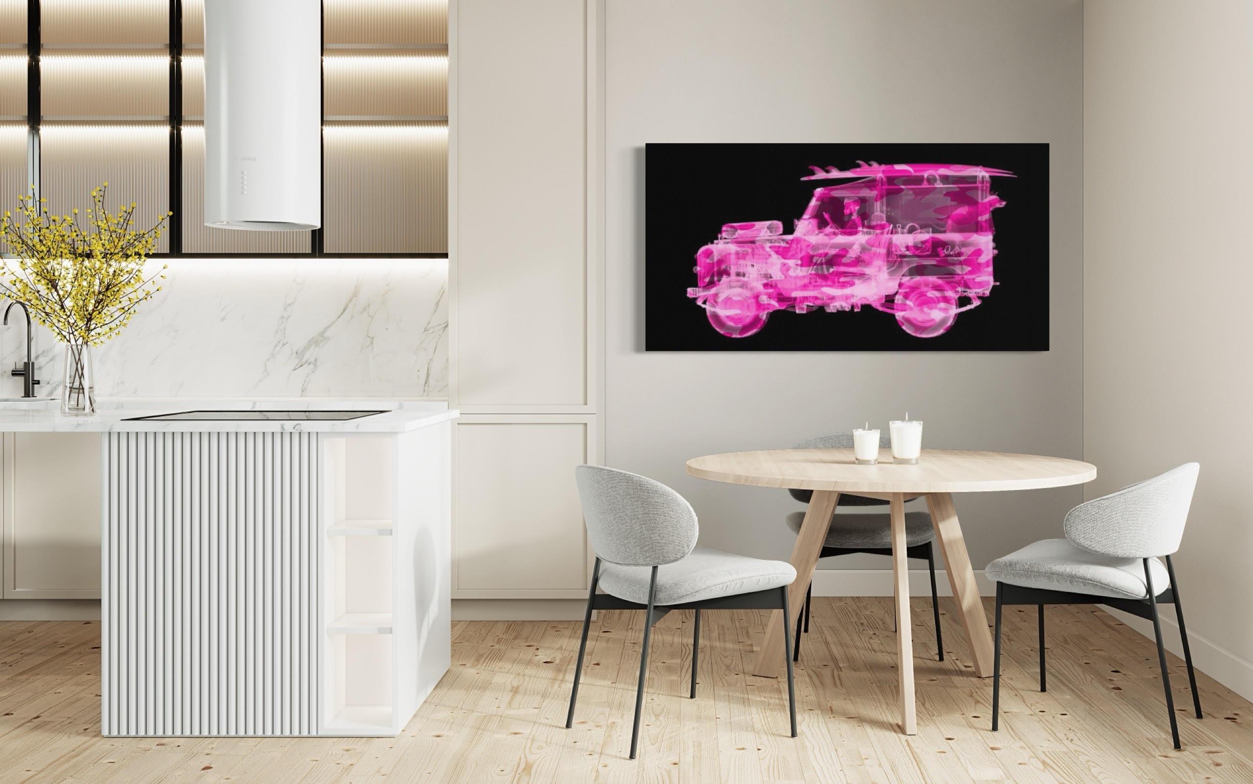 Camouflage Land Rover Surfer /  X-Ray Print / Photography  / Pink 1