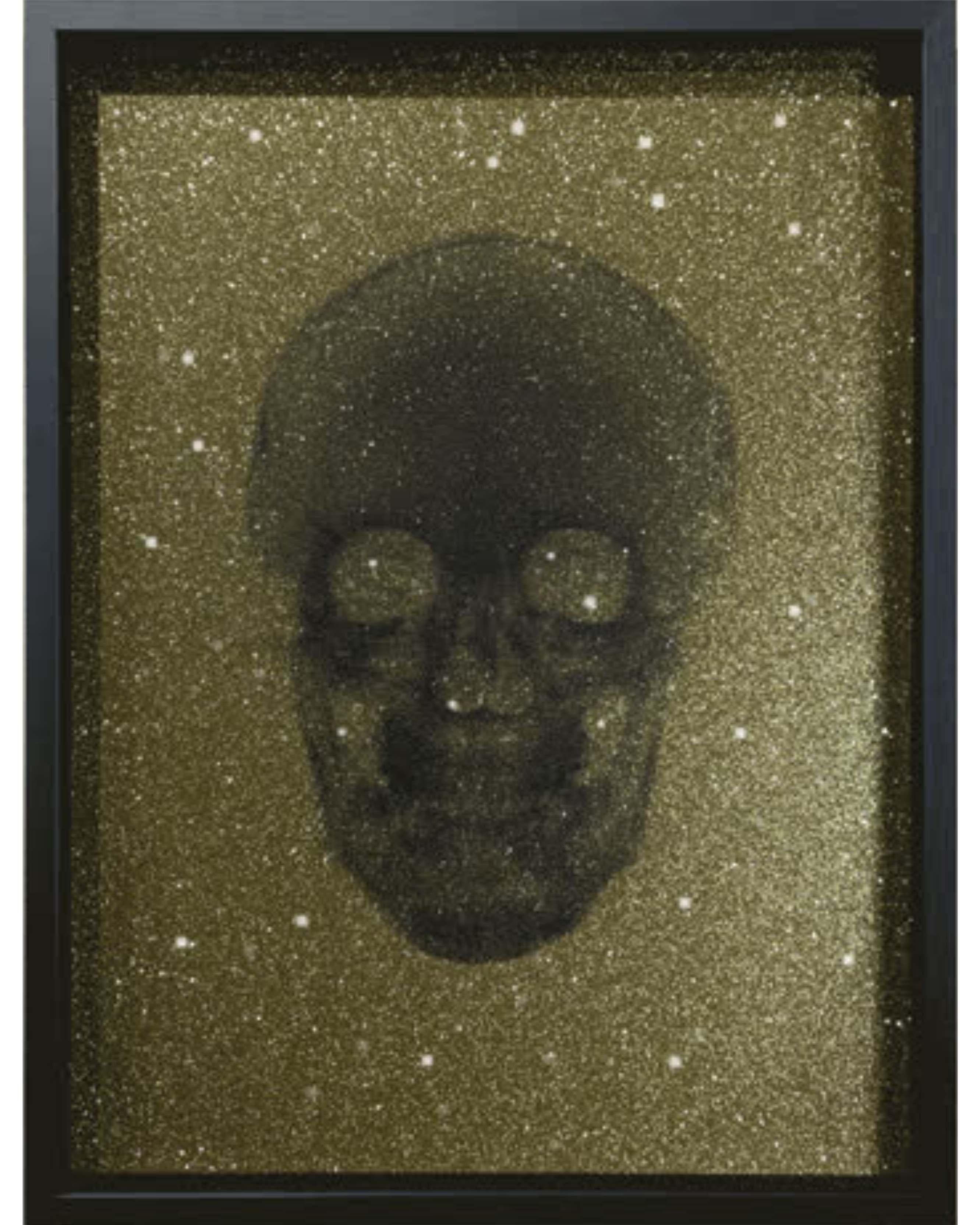 Glitter Totenkopf (gold auf Schwarz) (Zeitgenössisch), Photograph, von Nick Veasey