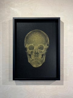 Glitter Totenkopf (gold auf Schwarz)