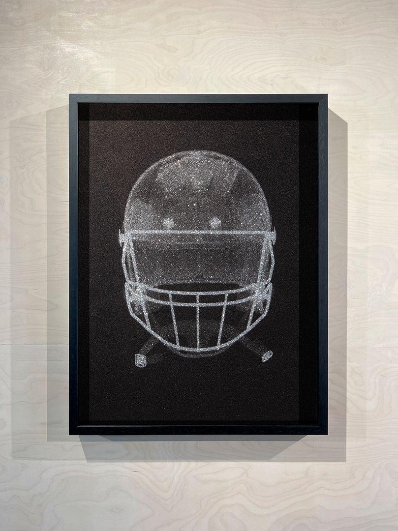 NFL Helmet / Silver Glitter on Black /  X-Ray Print  - Photograph by Nick Veasey