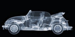 VW Cabriolet/ Auto / X-Ray-Druck / Fotografie / Radiografische Aufnahme 